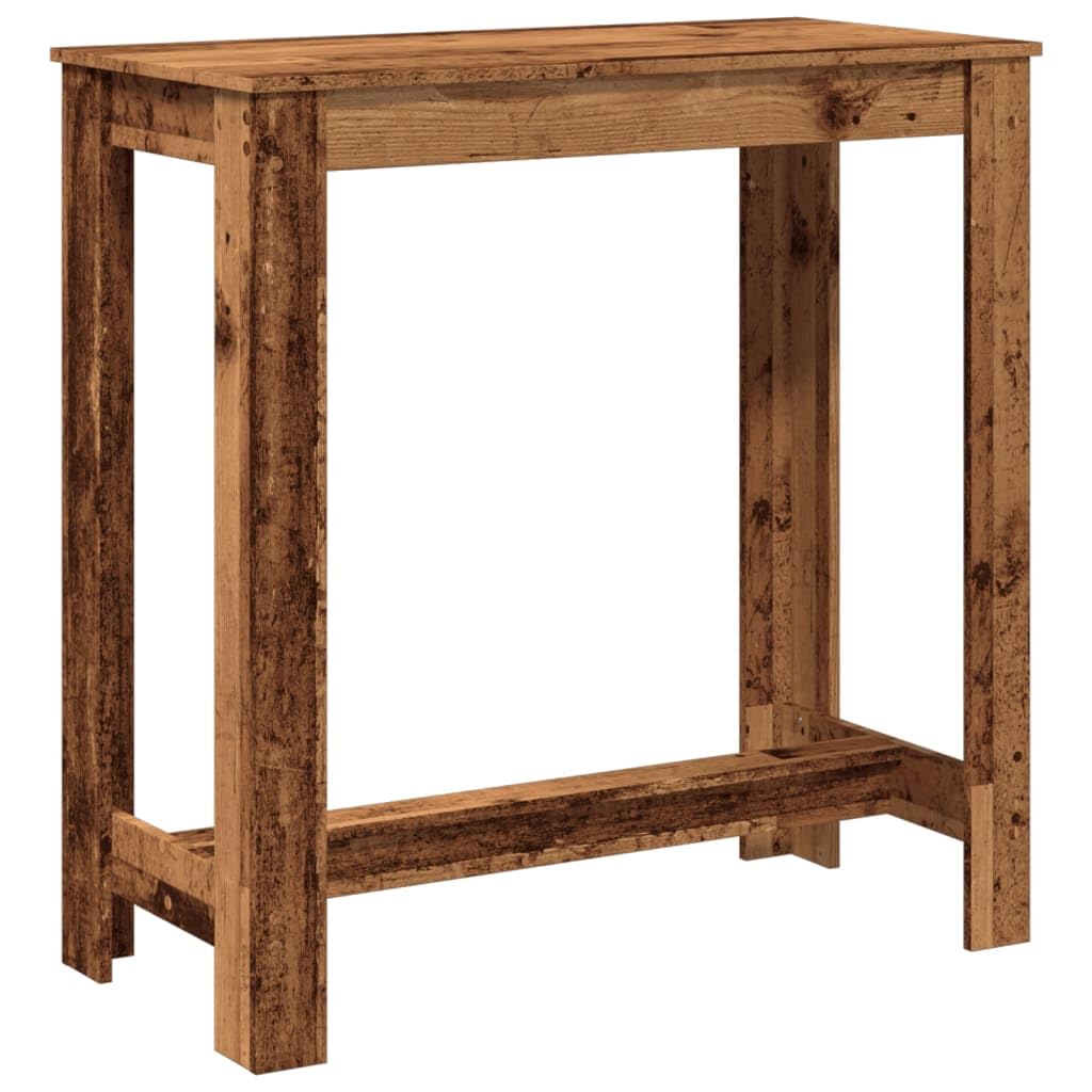 vidaXL Mesa Alta de Bar Madera ingeniería Envejecida 102x50x103,5 cm, Mesa de Bar, mesita de Bar, Mesa Alta de Cocina, mesas de Bar, Mesa de Pub