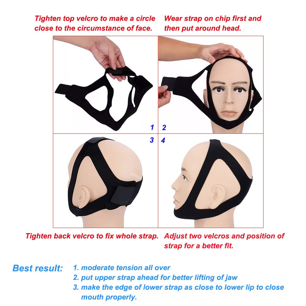 CPAP Chin Strap No Itchy No Odor No Stain, for Small to Medium Size, CPAP Supplies for Sensitive