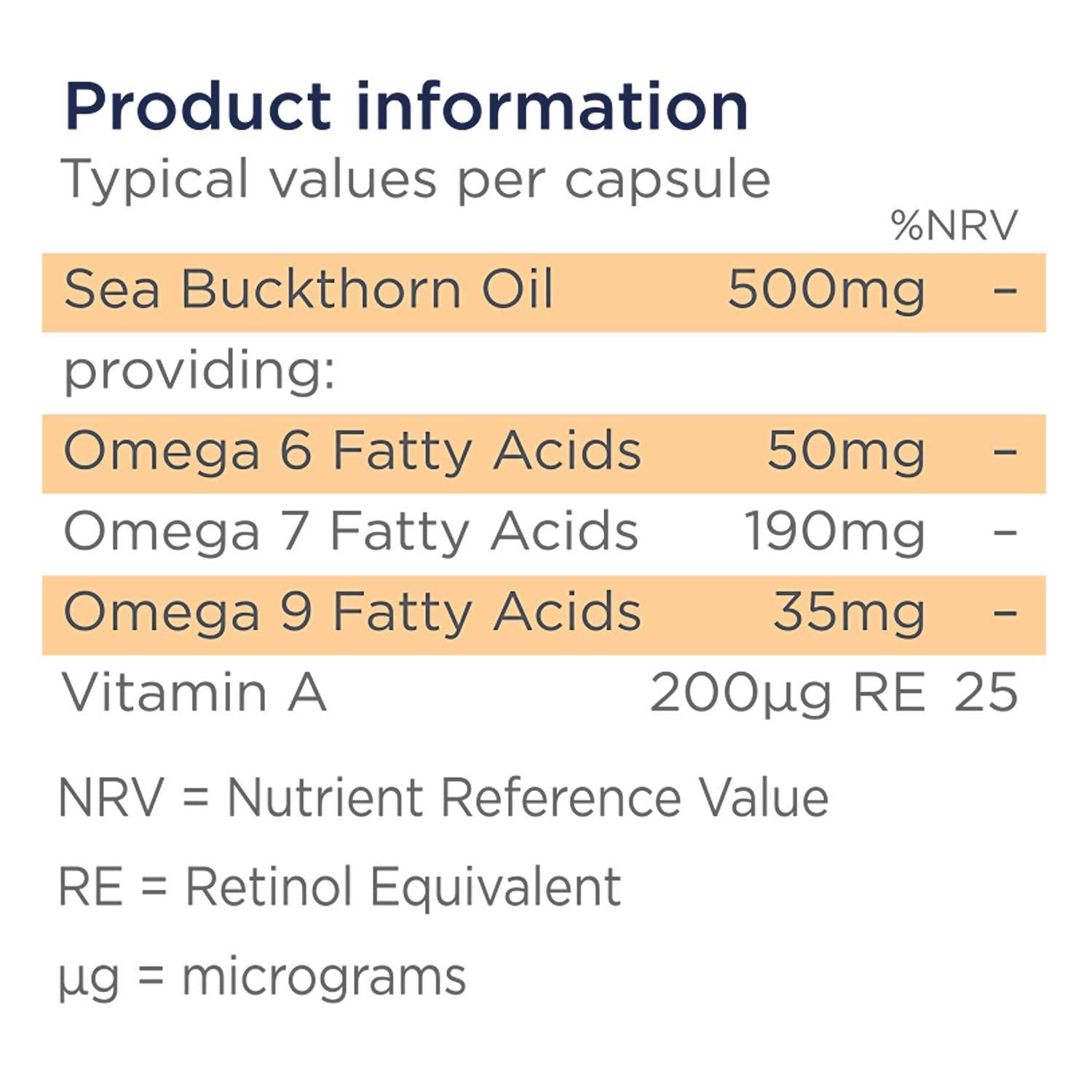 Healthspan Omega 7 Sea Buckthorn Oil 500mg (60 Capsules) Menopause