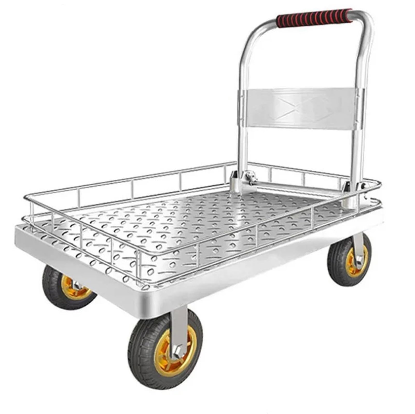 Platform Truck Cart, Platform Truck Cart Low Trolley Fold Silent Flatbed Four Wheeled Pull Push(Type G)