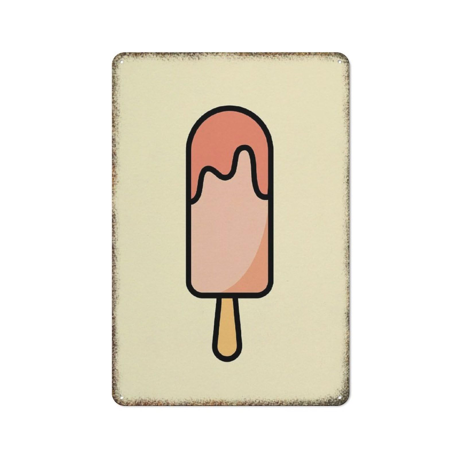 Fresh Ice Cream Watercolor Wall Art Rustic Interesting Style Nursery Kids Room Farmhouse Home Kitchen Decor Sign 8x12 Inch