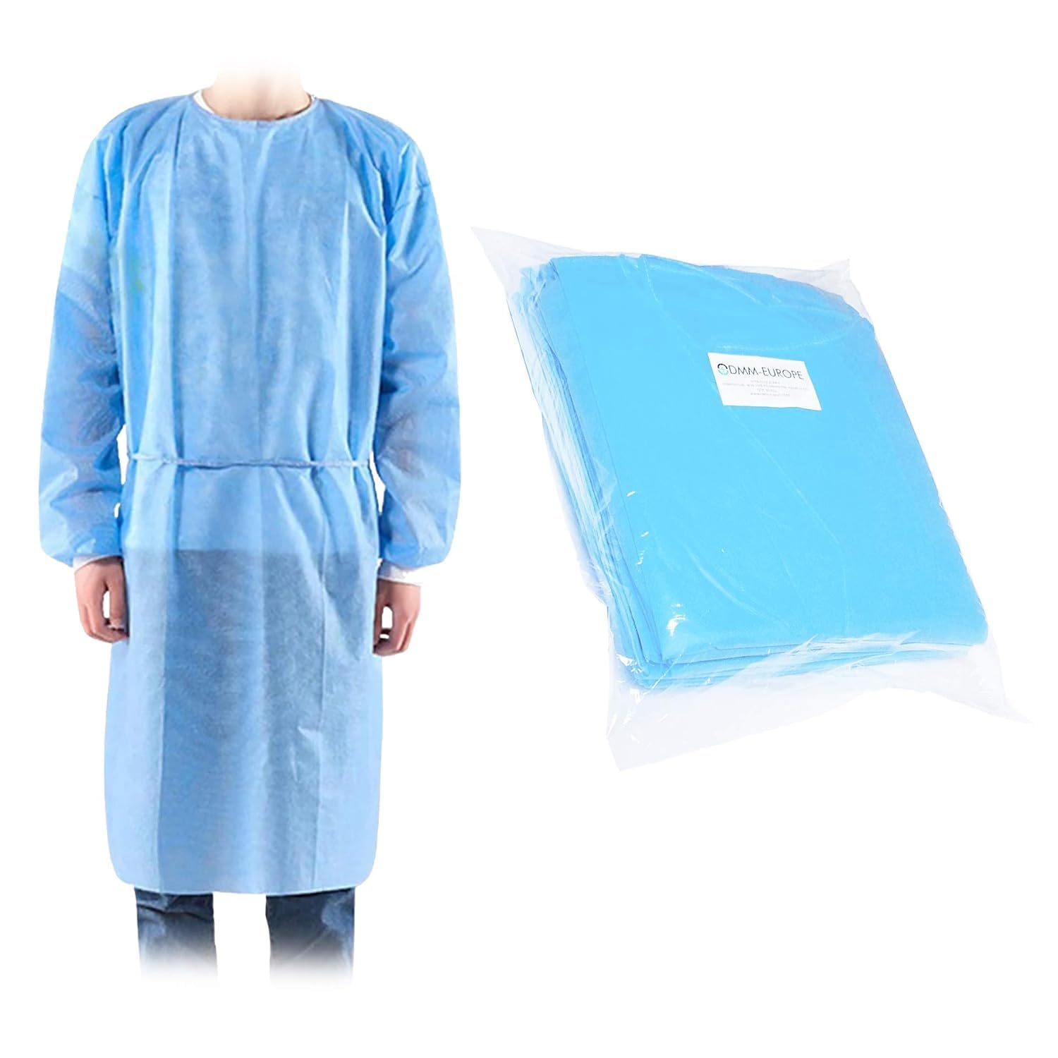 Camici Monouso in TNT Azzurro 100 Pezzi