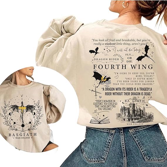 Basgiath War College 2Sided Sweatshirt, Fourth Wing Shirt