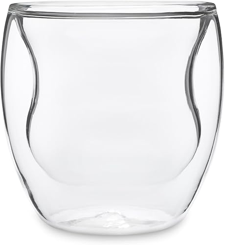 Miniatura 7 de Curva Artisan Series - Vasos y vasos de doble pared, juego de 4 vasos únicos de 8 onzas con aislamiento térmico