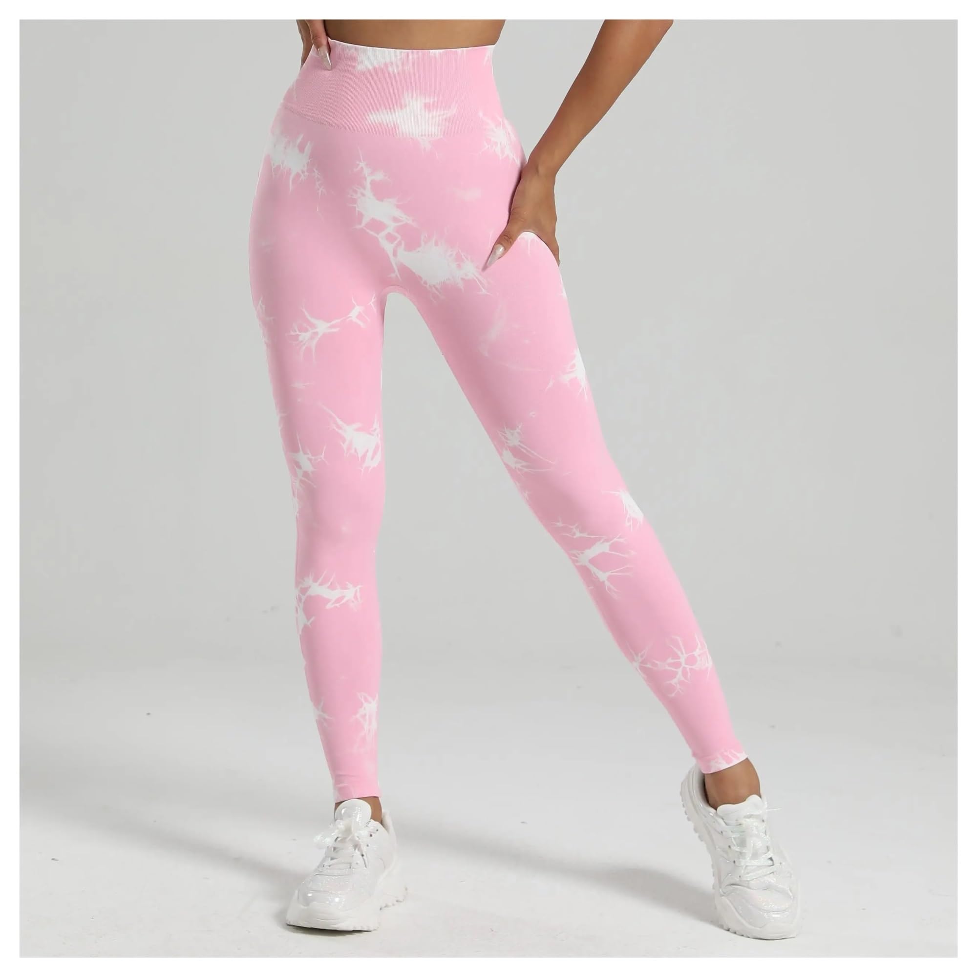 Leggings Sollevamento Calzamaglia da Yoga Atletica Senza Cuciture Pantaloni da Jogging Elastici da Allenamento Leggins for Esercizi(Black,L)