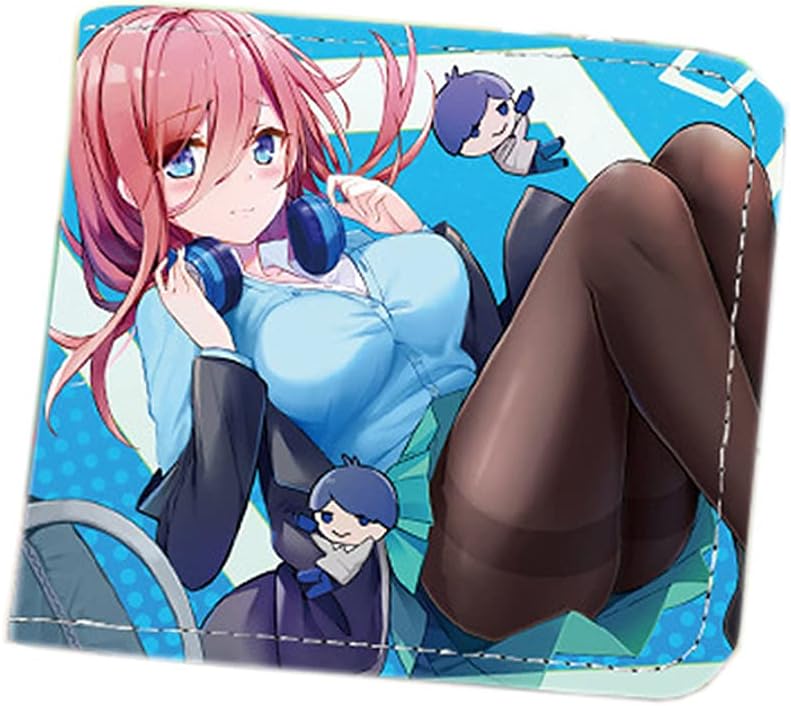 Tugia Nakano Miku Cosplay Wallet,Anime Cosplay Bi-fold Wallet with Keychain 5022-1