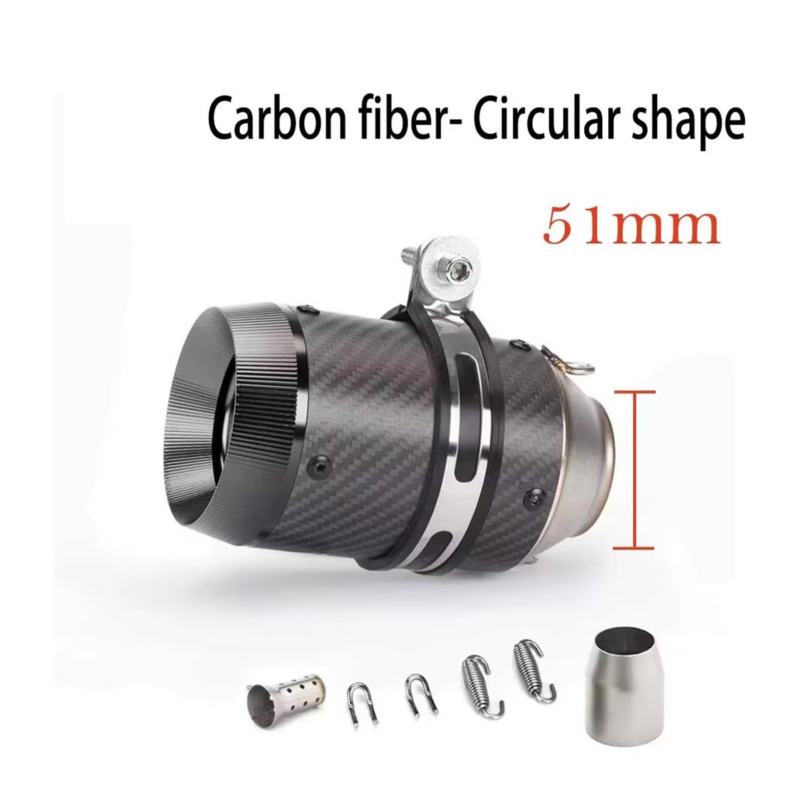 silencioso escape moto Para z900 Para R6 Para S1000RR Para S1000XR | Silenciador de escape de 51 mm, escape universal para motocicleta GP con pegatinas y fibra de carbono DB Killer(TypeA2)