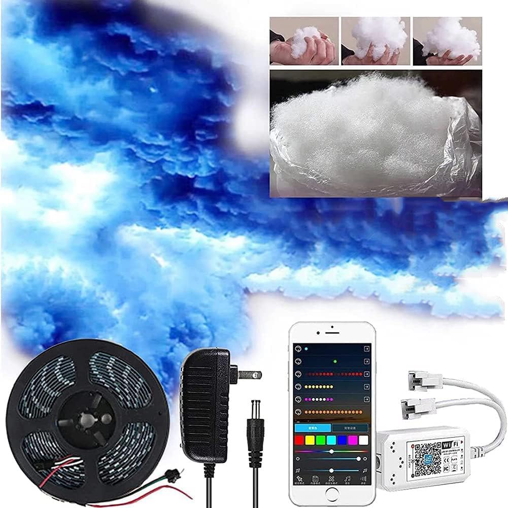 Luz LED Thunder Cloud, luces de nube de algodón 3D, lámpara de noche de nube de techo esponjosa, luz LED RGB con decoración de nube de algodón, luz nocturna de ambiente DIY para decoración de