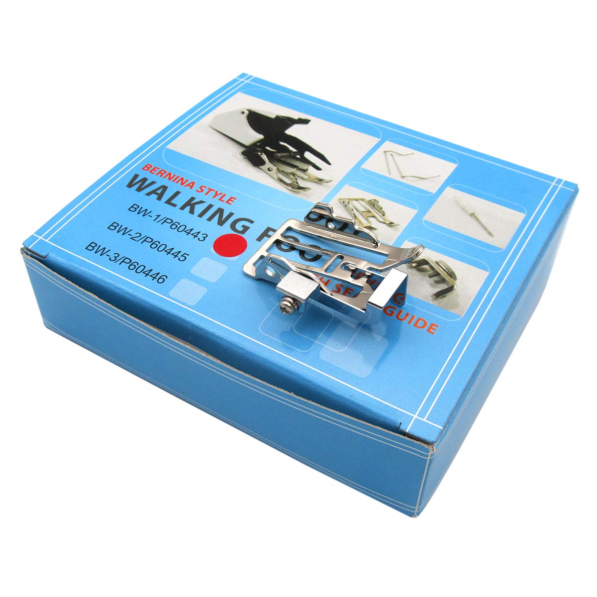 CKPSMS Brand - #P60443D 1SET Three Changeable Sole Walking Foot + Seam Guide Compatible with/Replacement for Bernina Brand Active Aurora Virtuosa Artista Sewing Machine