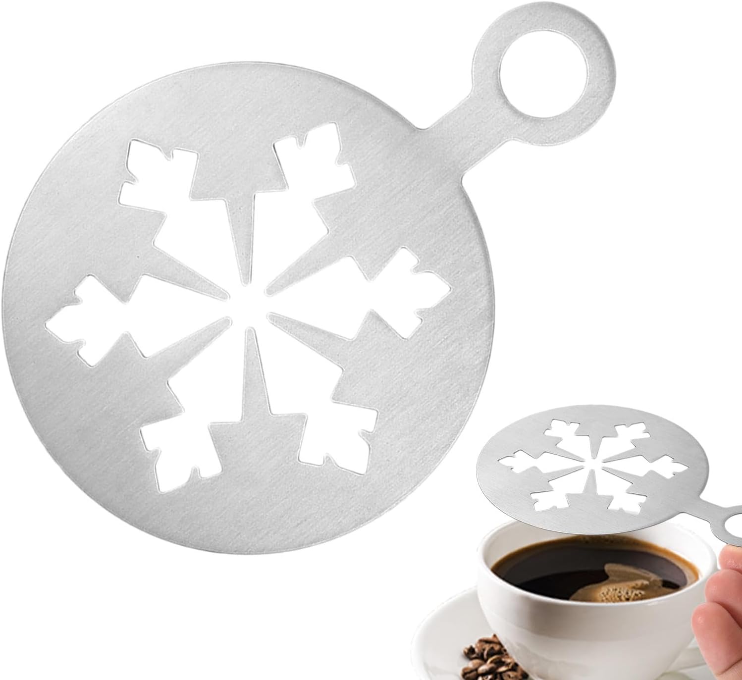 Coffee Stencils, Coffee Stencils Latte Art - Vista Printed Stainless Steel 4.72" Latte Stencils - Reusable Coffee Latte Art Mold for Decoration of Oatmeal Cupcake Cake Cappuccino Mousse
