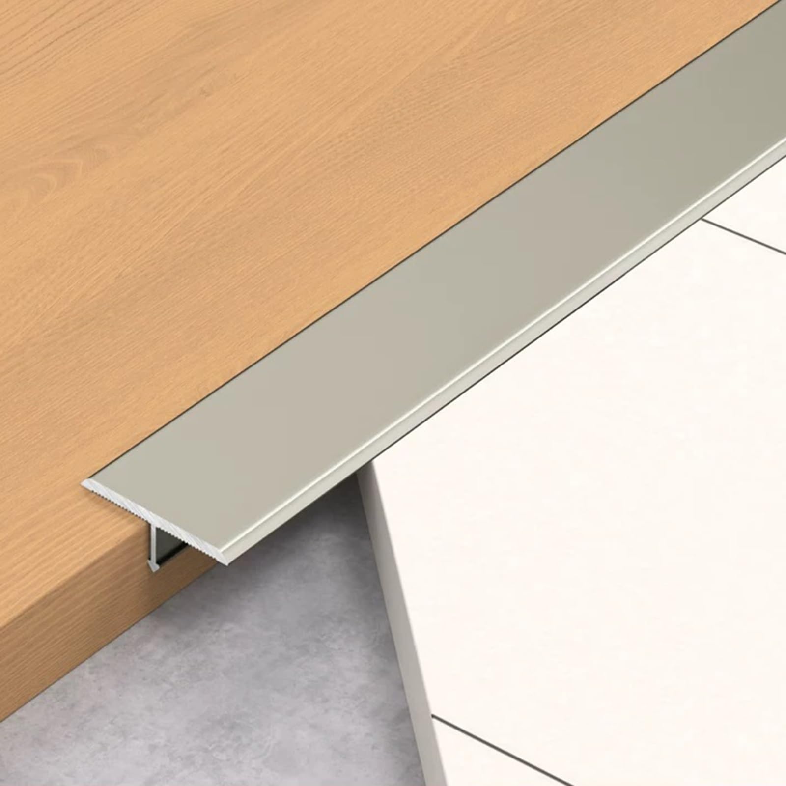 T De Aleación De Aluminio De 3 Piezas * 90 Cm, Tira De Transición De Piso De Vinilo Con Borde De Puerta, Adornos De Borde Impermeables Cortables(Gunmetal Gray,50mm*90cm)
