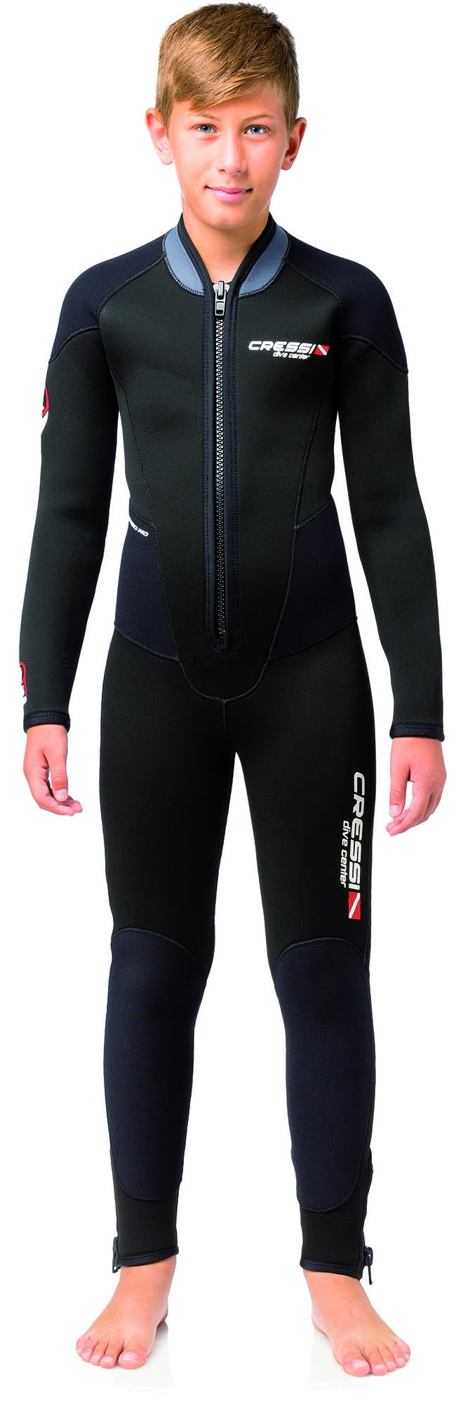 CRESSI Endurance Kids Monopod Wetsuit 3 mm S (Age 10/12), jednoczęściowy kombinezon bez kaptura młodzieżowy, uniseks, czarny