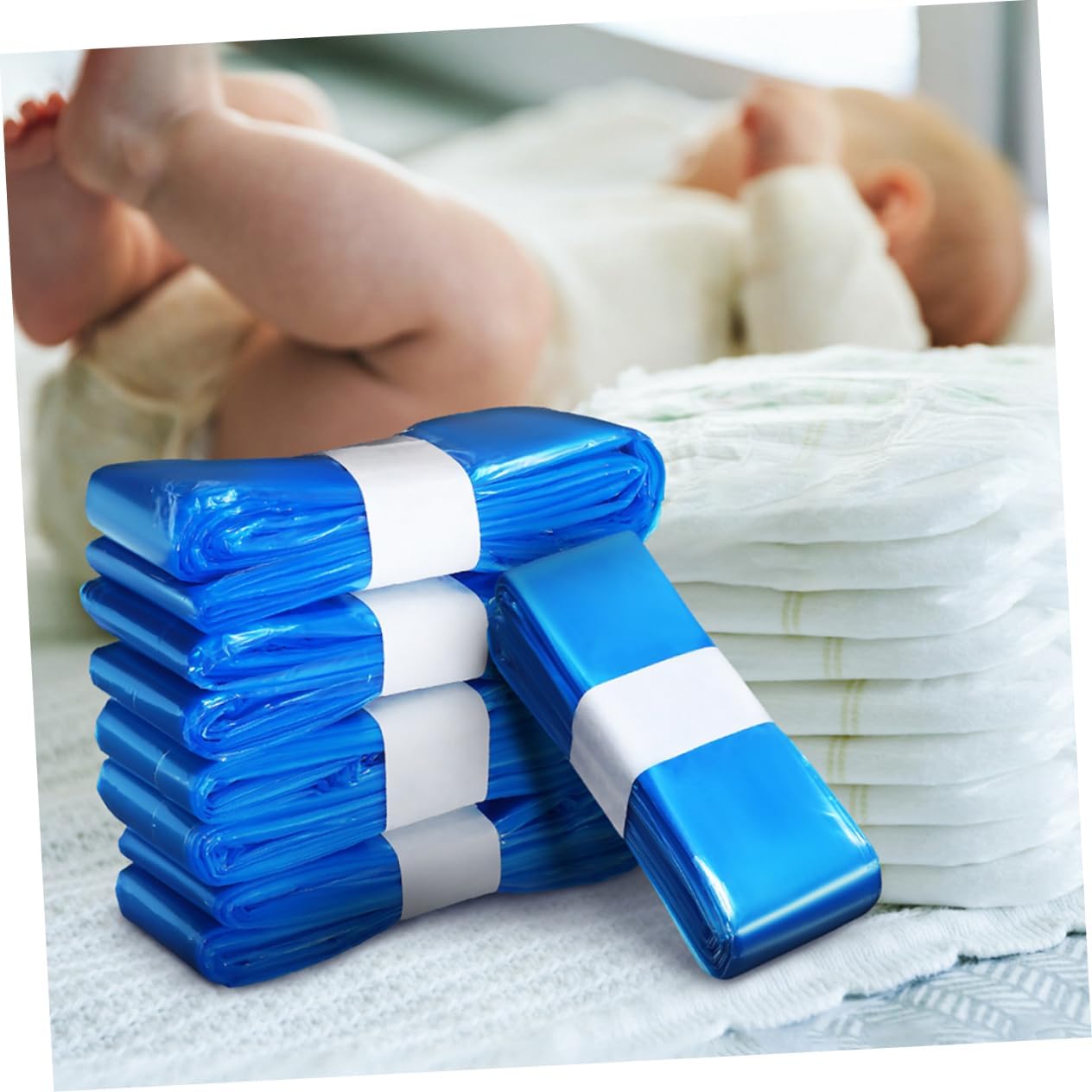 10pcs Diaper Pail Trash Liners Pe Reusable Bags for Diaper Disposal Convenient Drawstring Design for Easy Sealing and Removal