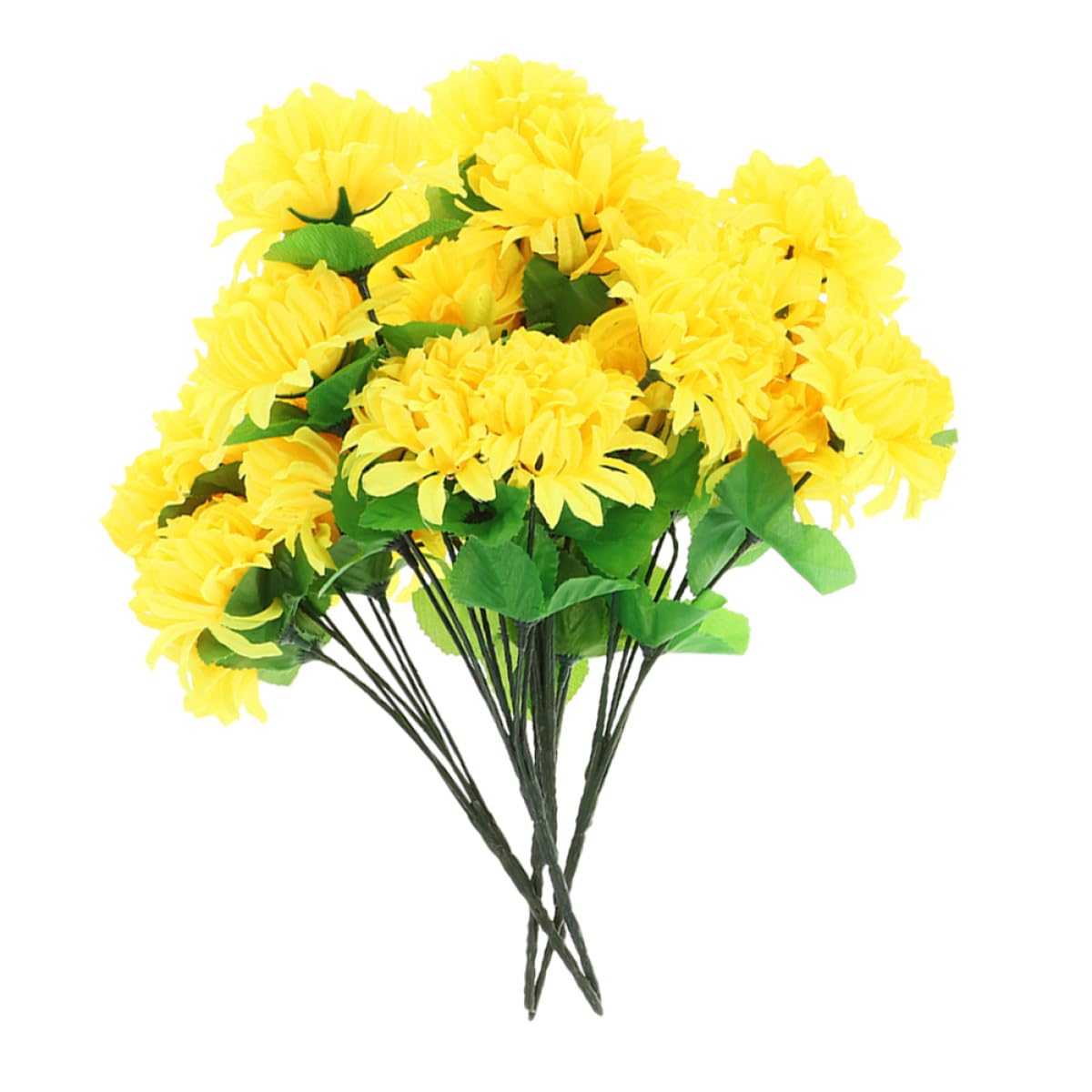 Ramos de flores artificiales para cementerios realistas de tela de seda amarilla
