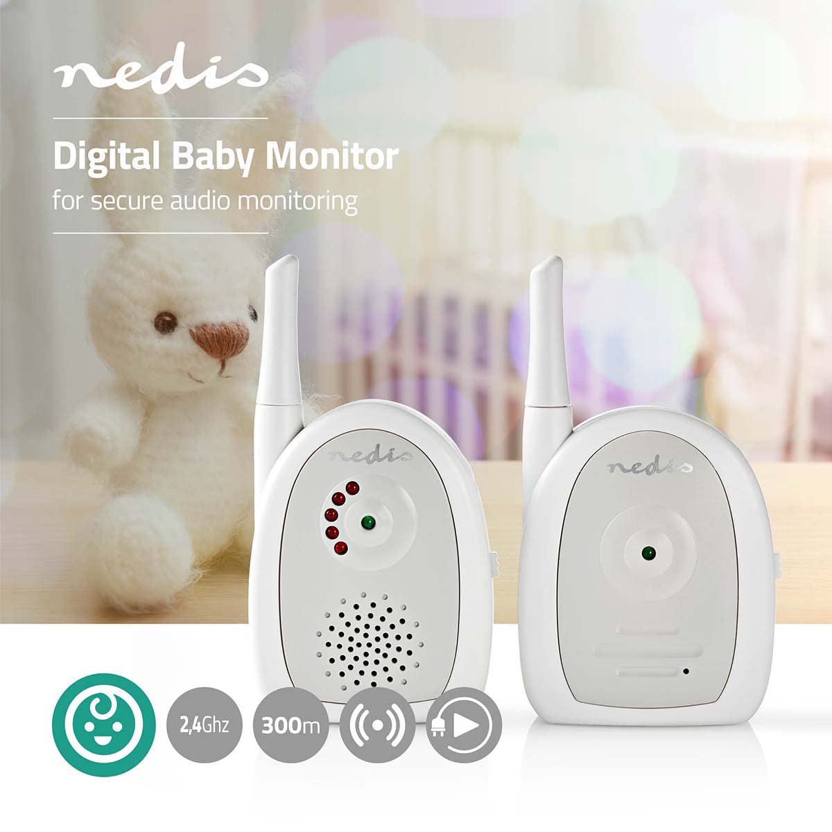 Nedis Monitor para Bebes con Audio 2.4 GHz