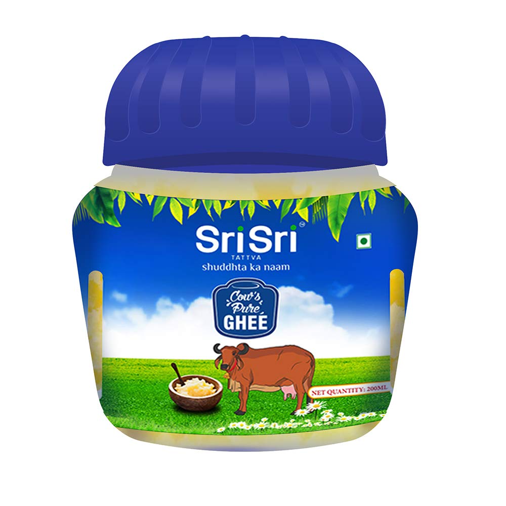 Sri Sri Tattva Cow Ghee - Pure Cow Ghee for Better Digestion and Immunity - 200ml (Pack of 1)