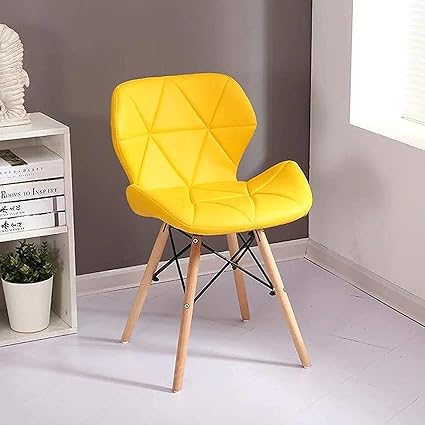 My Art Design - Faux Leather 1 (One) Yellow Chair for Cafe, Office, Hotel, Home, Living Room, Dining Room, Bed Room, Side Chair, Accent Chair Modern & Designer Chair