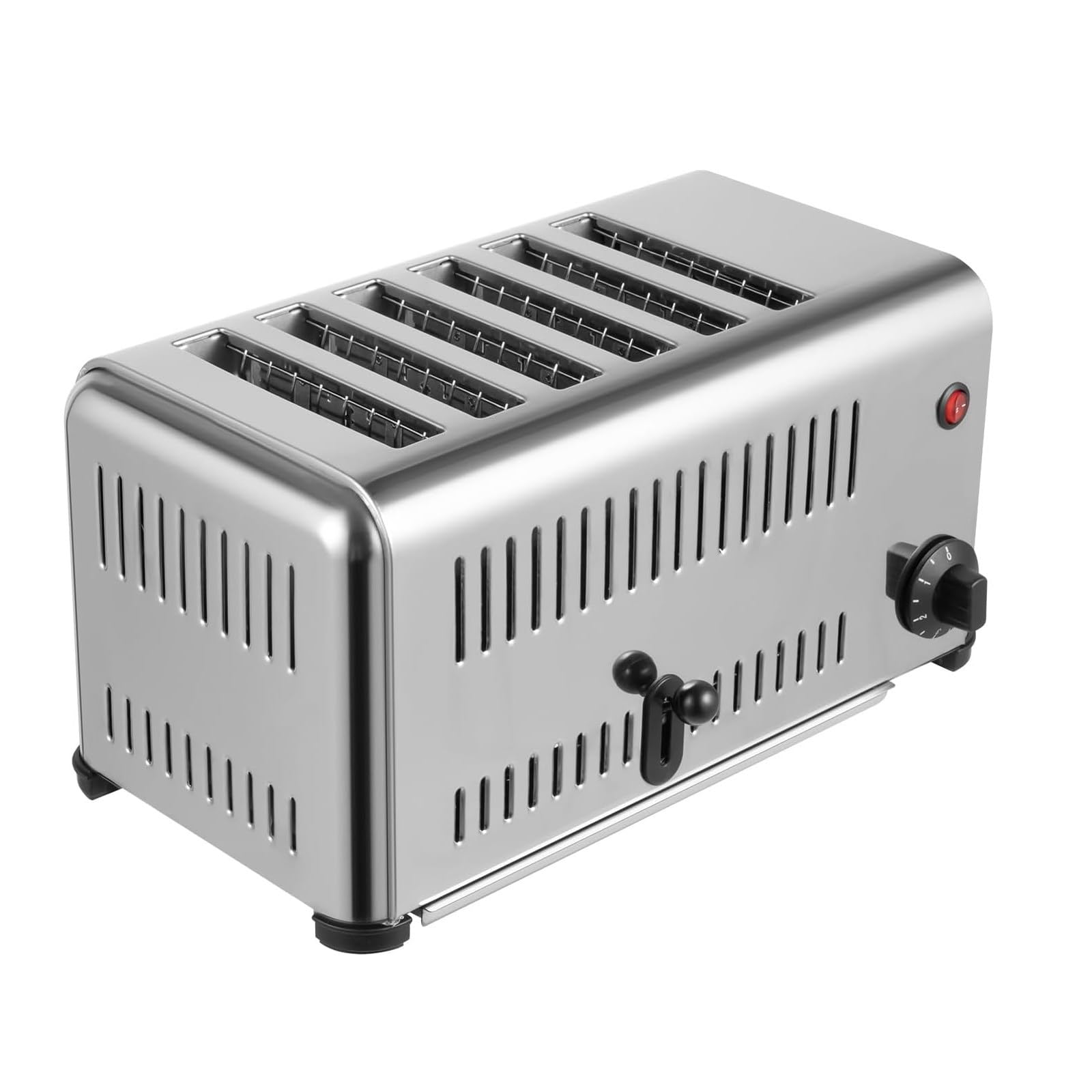 Elektryczny Toster 4/6-Kromkowy, Otwierany Na Blacie, Komercyjny Toster Restauracyjny Ze Stali Nierdzewnej, Timerem 1-5 Minut, Otworami Wentylacyjnymi Upgraded6-slice
