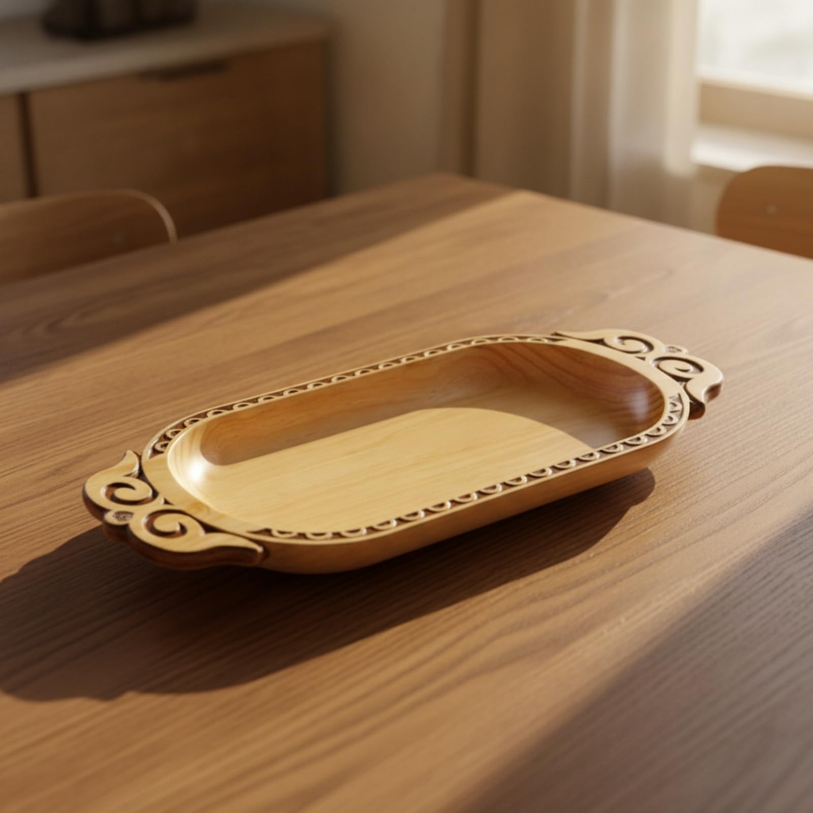 MagiDeal Vassoio Rettangolare in Legno Naturale Decorativo, Vassoio in Legno di Pino, per