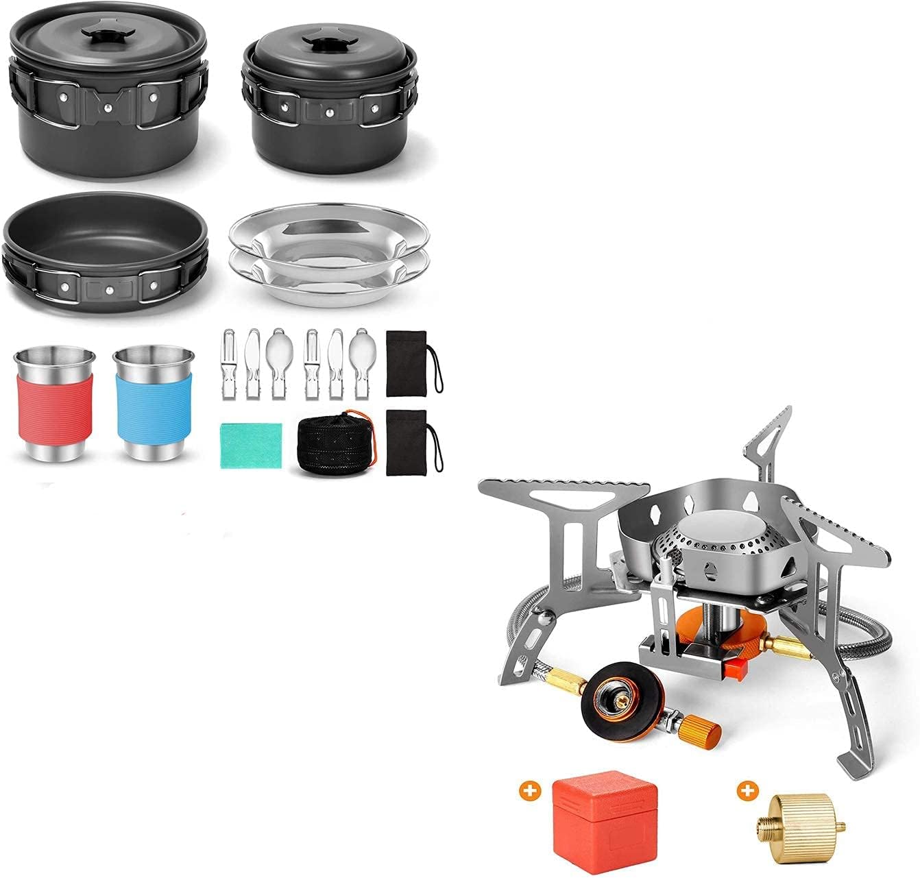 Odoland 15pcs Camping Cookware Mess Kit and 3500W