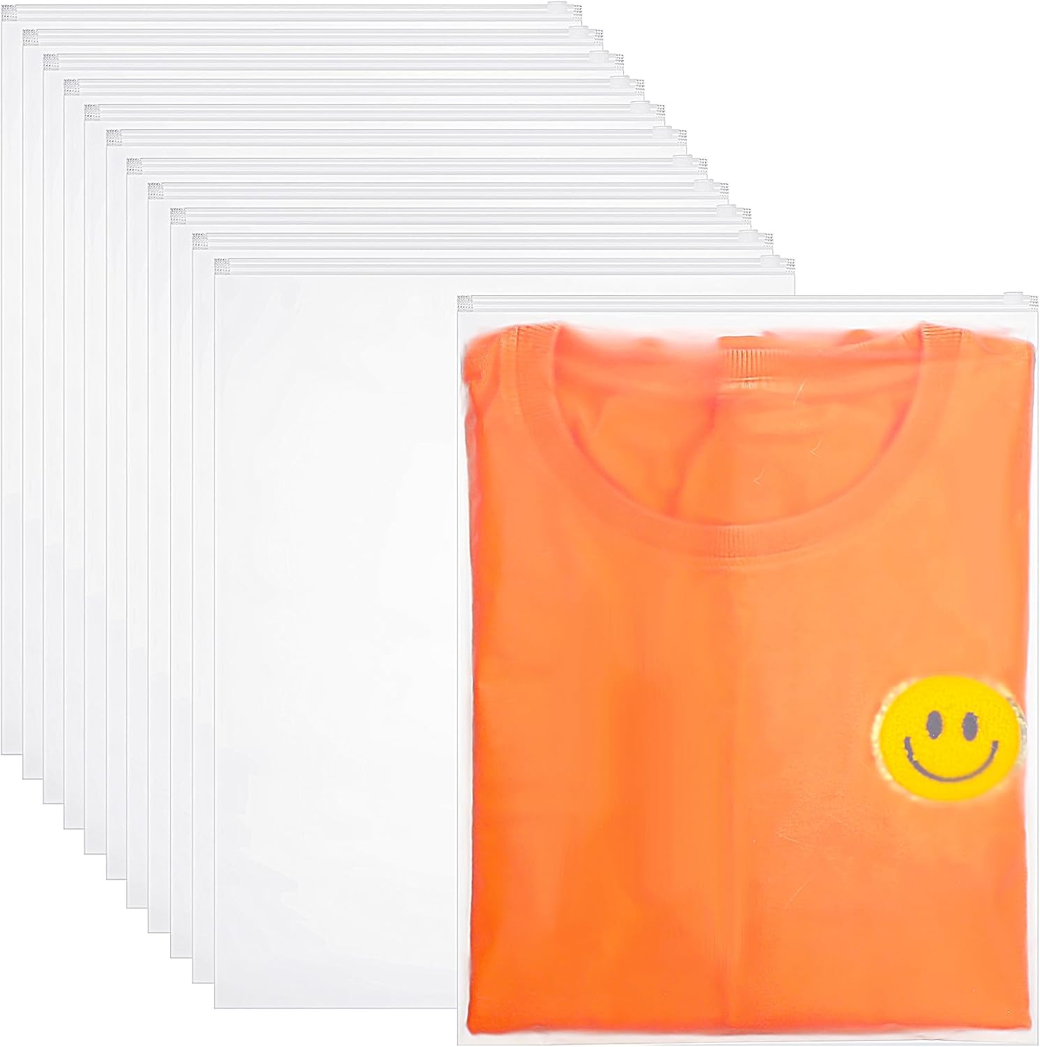 Frienda 300 Pcs Frosted Zipper Packaging Bags for Clothing T Shirt Bags Bulk