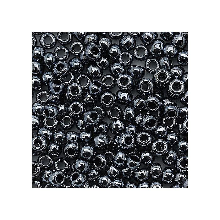 100 g TOHO Round Seed Beads Rocailles, Size 8/0, Metallic Hematite (# 81), Japan, Glass — image 1