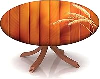 Vista 11 de Mantel redondo ajustable con patrón de chocolate, borde elástico, adecuado para catering y cocina, se puede limpiar para mesas redondas de 14 a 16