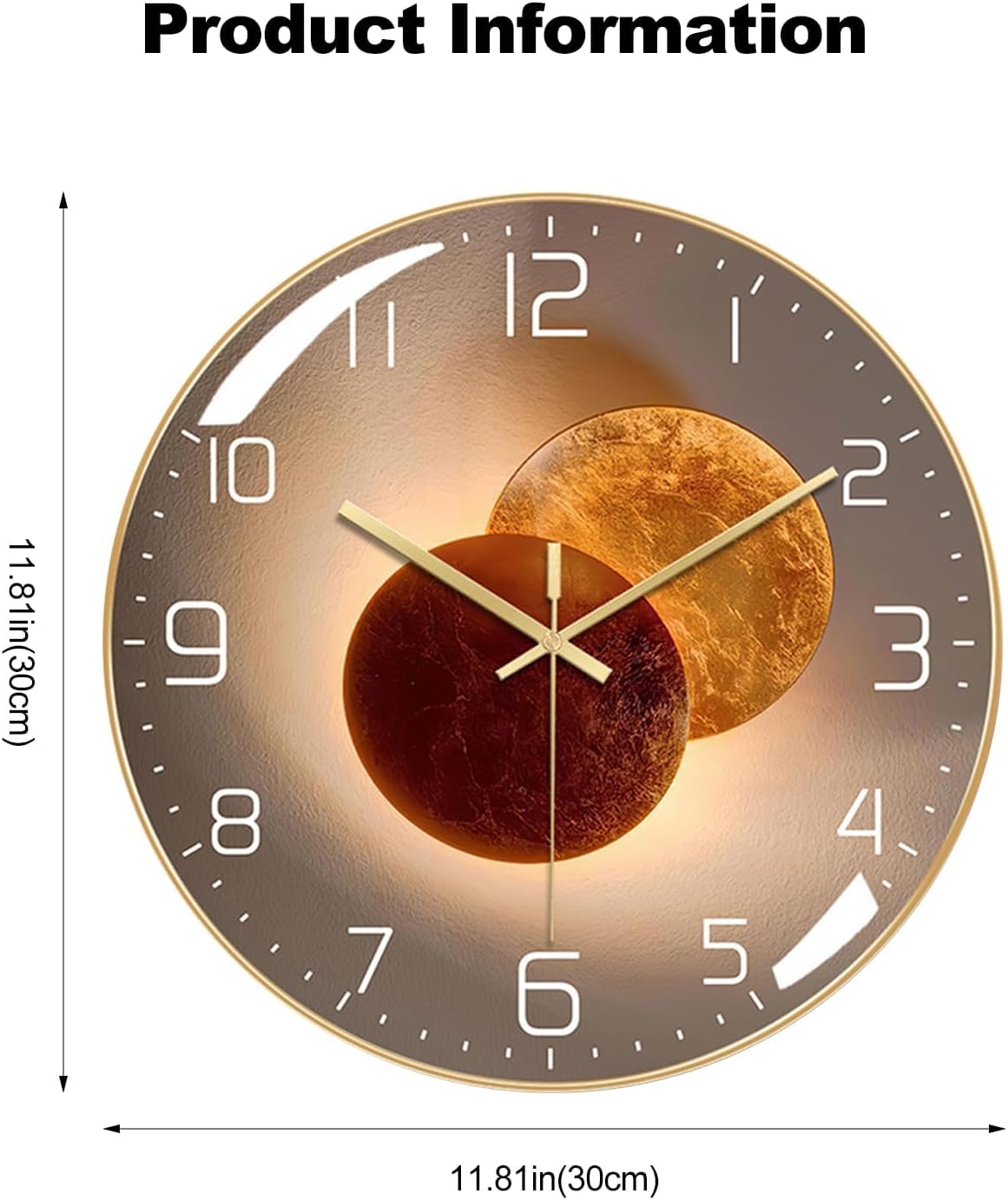 12 Inch Round Silent Wall Clock, Non-Ticking Quartz Battery Operated Clock with Large Numbers, Modern Design for Home, Living Room, Office, Kitchen, and School 2026 - view 7