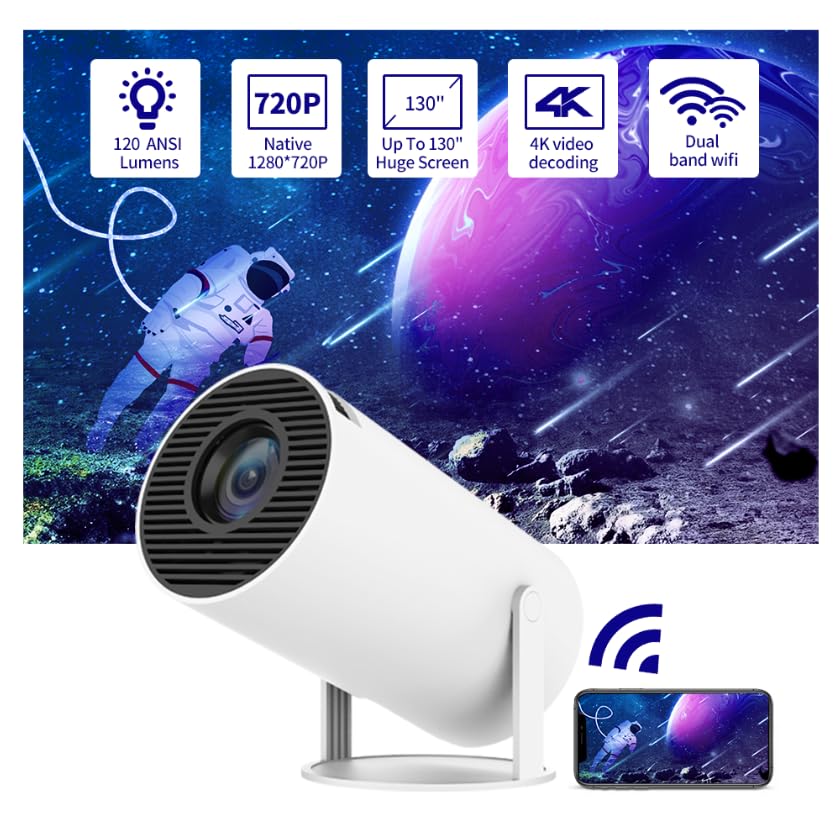 HY300Mini Draagbare Mini Beamer 4K Ondersteuning