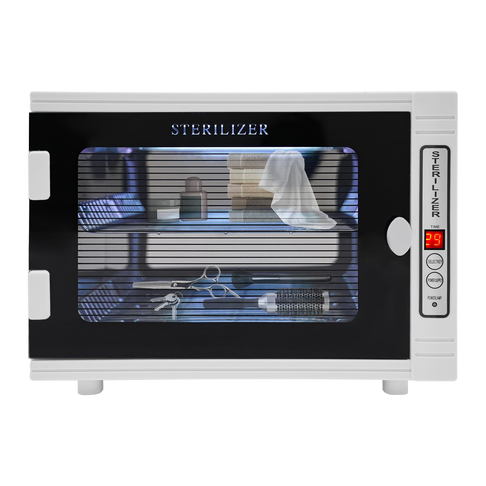 Esterilizador de aire caliente, 8 W, 12 L, esterilizador de alta temperatura con temporizador de 5 a 60 minutos, para uñas, pinzas, cortaúñas, toallas, gafas, joyas