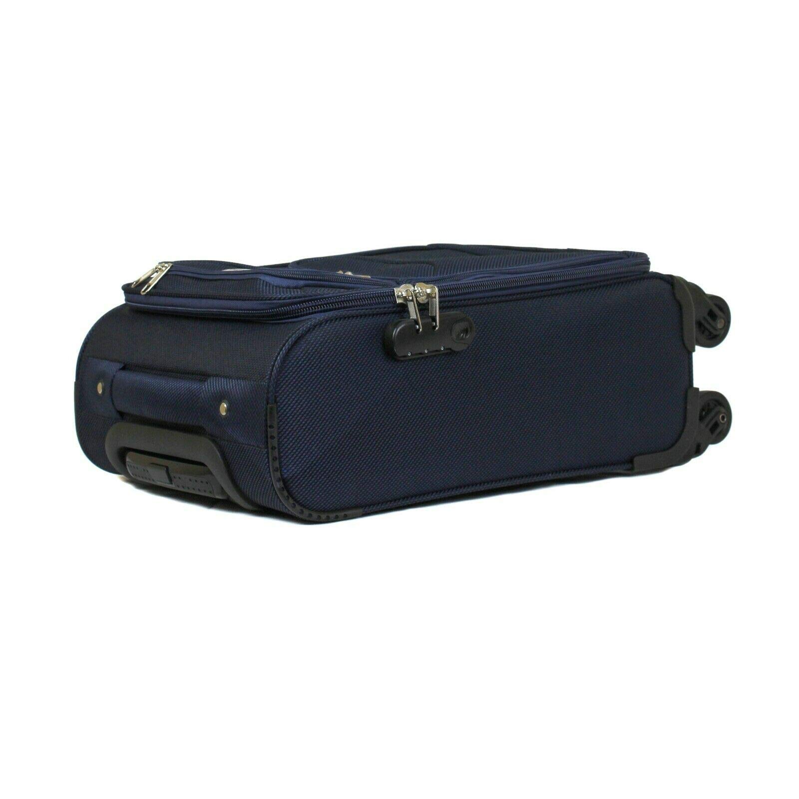 Maleta de Tela Equipaje de Mano para Cabina candado combinación Lateral 4 Ruedas 360º Color Azul Marino.
