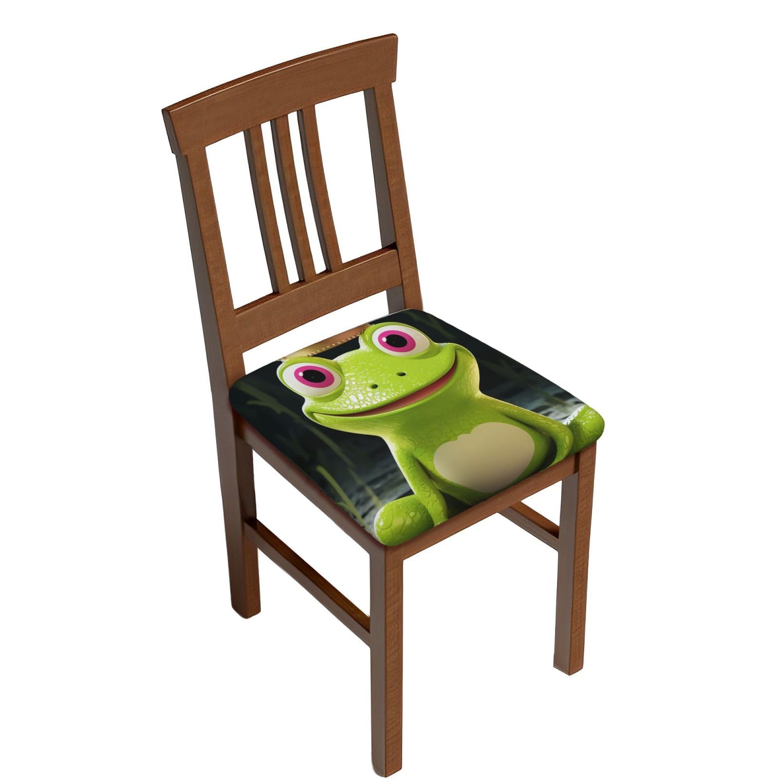 Fodpand Six Piece Crown Frog Square Stool Covers Stretch Removable Square Bar Stool Seat Covers Washable Dustproof Stool Cushion Slipcover Soft Milk Silk Bar Chair Covers With Band