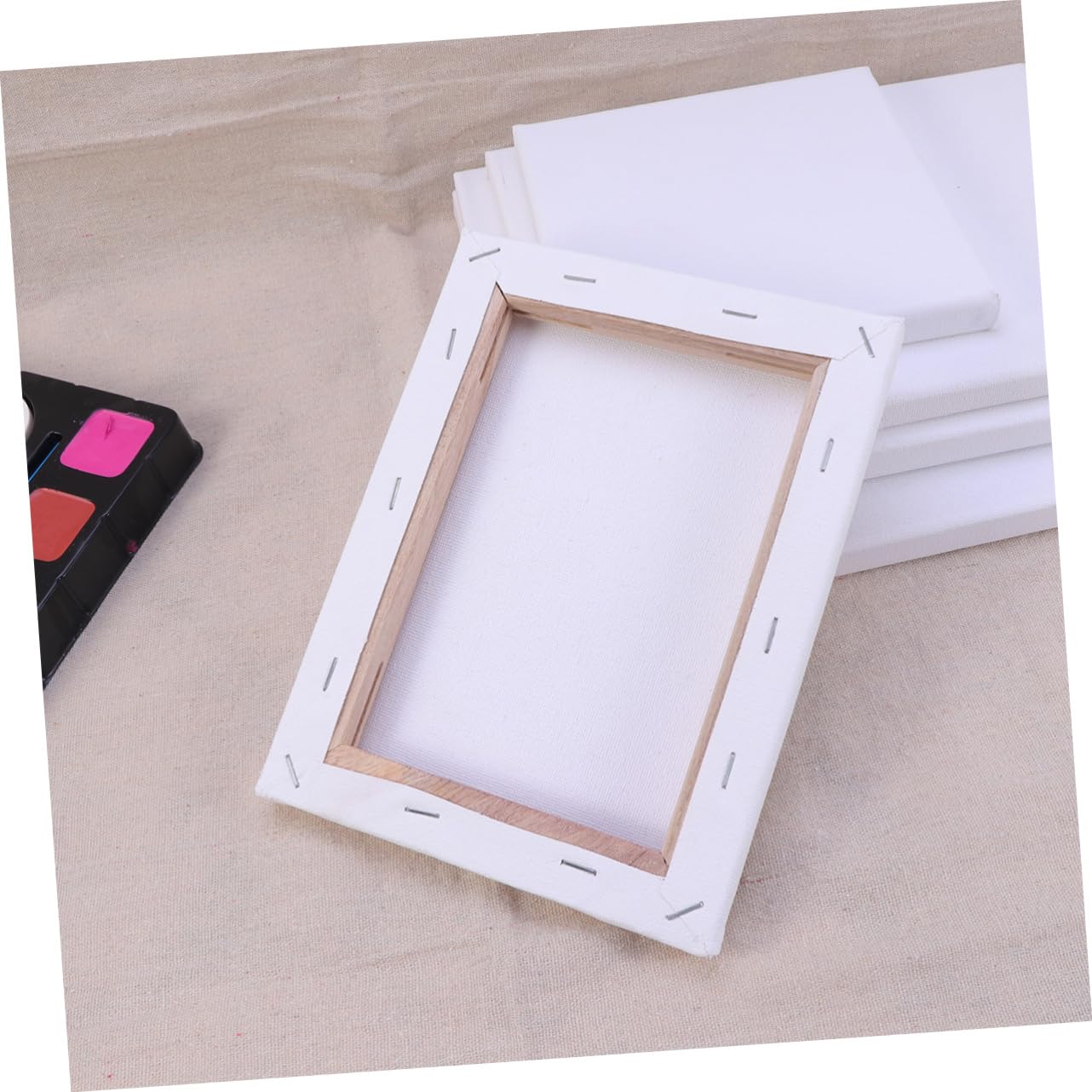 SHINEOFI 10pièces Toile à Peindre Étirée Coton Blanc De Cadres Diy Pour Peinture Et Dessin Dimensions Variées