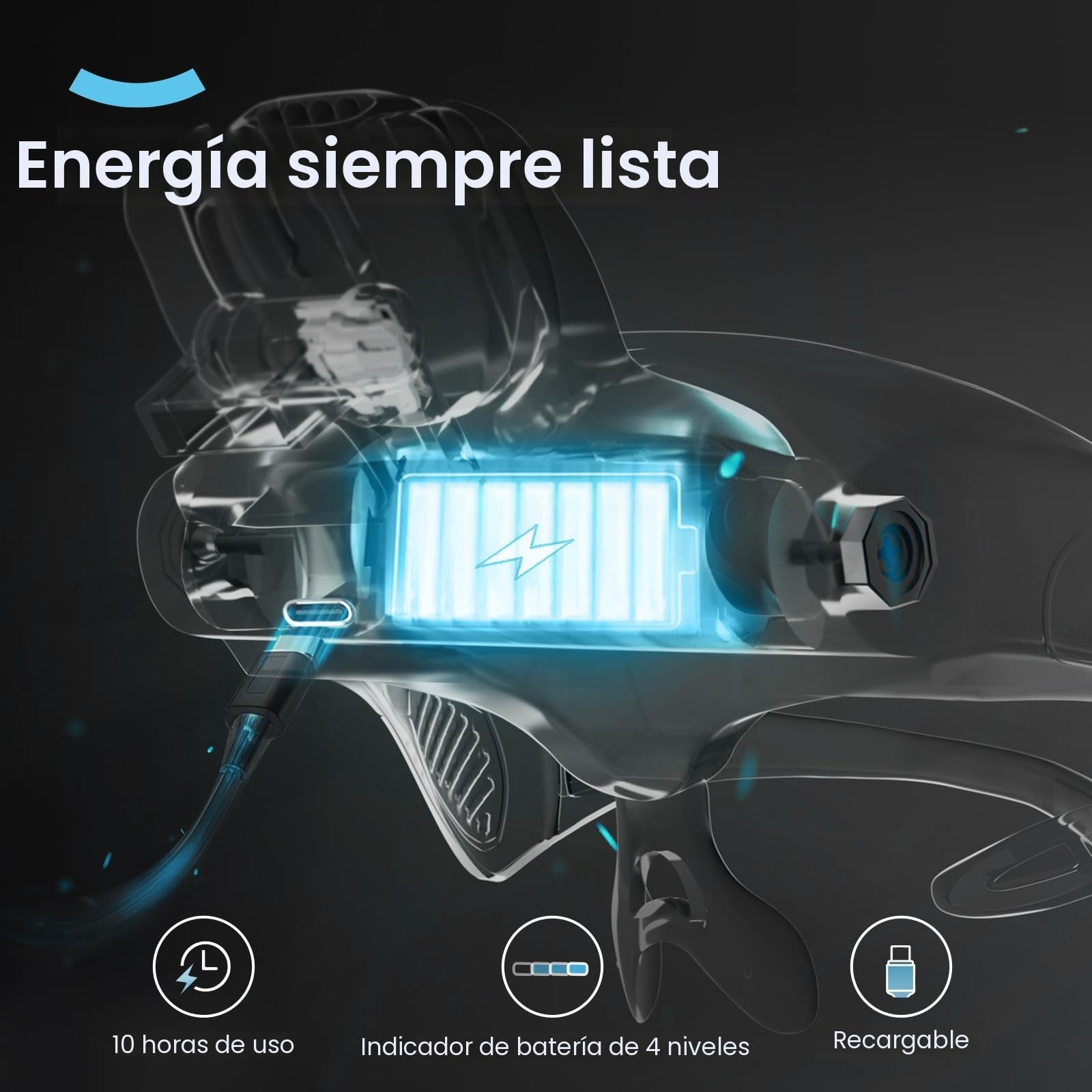 ARTDOT Gafas Lupa con luz led para Manualidades, con 5 Lentes reemplazables y 4 Leds de Brillo Ajustable, Ideal para Diamond Painting, Pintura de Diamante, Kits Adultos y Accesorios