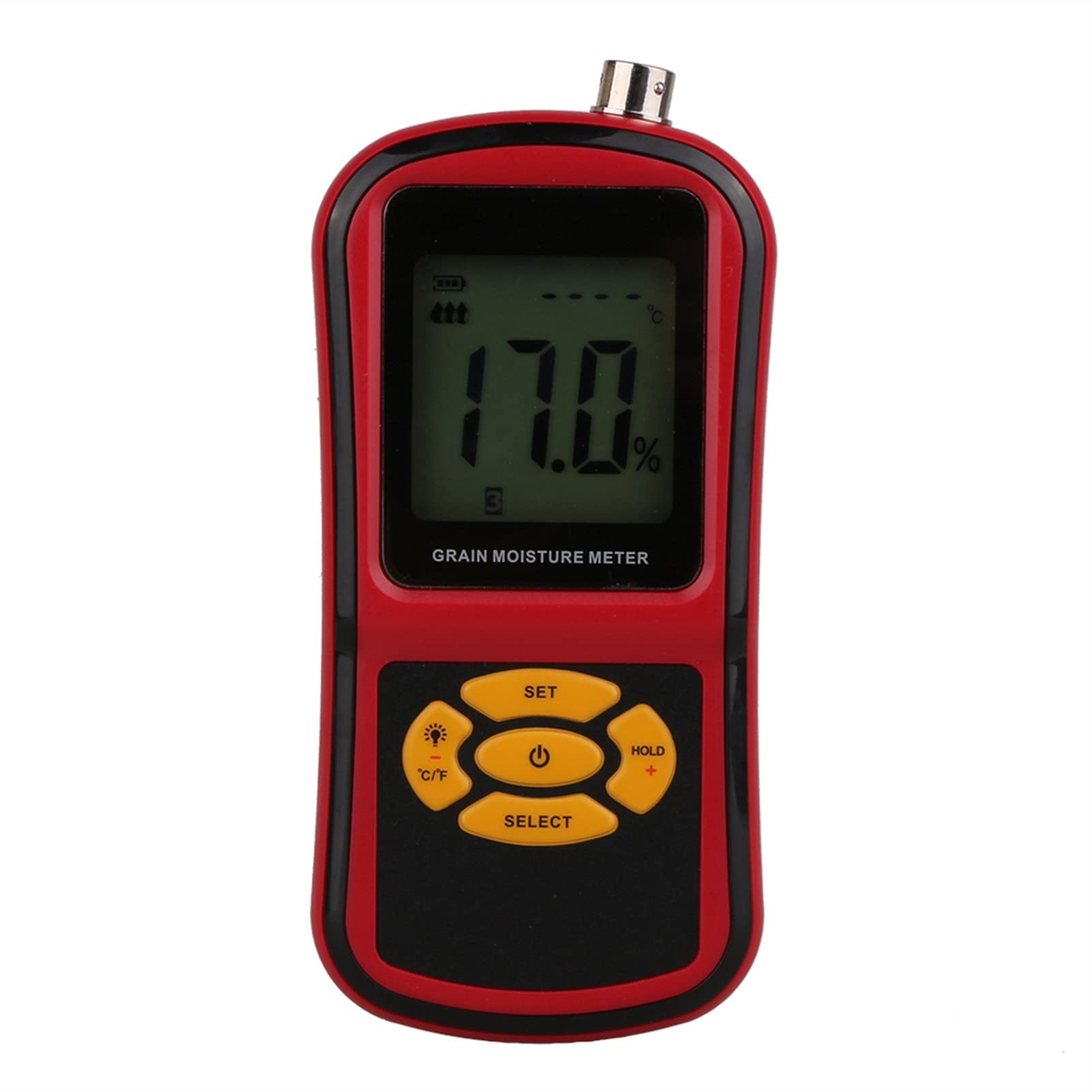 Digital LCD-Getreide-Feuchtigkeitszähler GM640 mit Messsonden-Tester for Maisweizen-Reis-Bohnenweizen-Hygrometer-Feuchtigkeits-Instrument