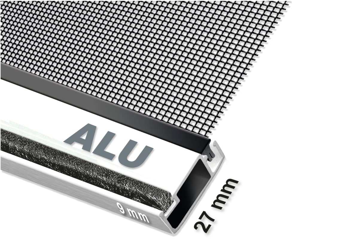 Schellenberg 70032 Moustiquaire fenêtre amovible avec cadre en aluminium aimanté - sans perçage - recoupable aux dimensions souhaitées - 130 x 150 cm, blanc