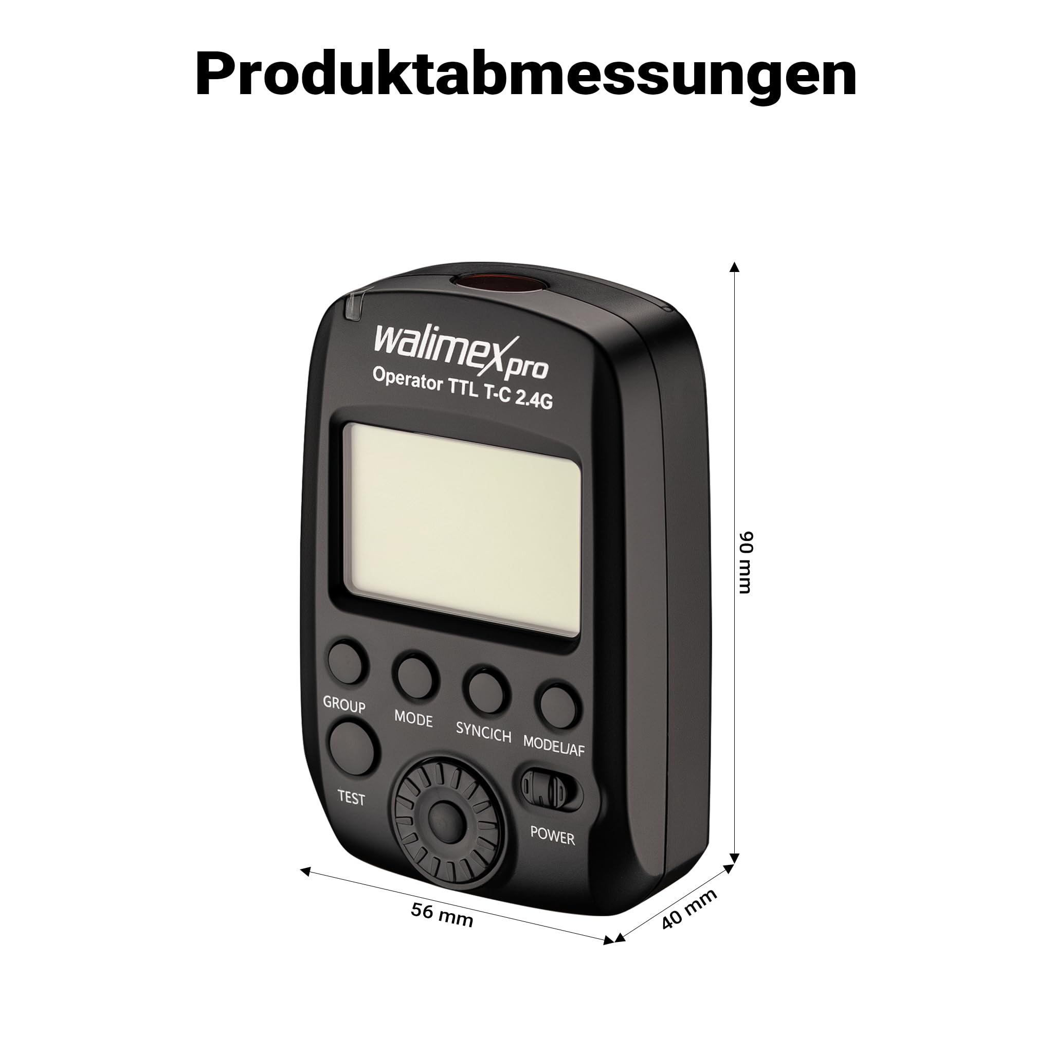 Walimex pro Operator TTL T-C kompatibel mit Canon Kamera, Funk Fernbedienung Auslöser für Newcomer, Emerger, Campaigner, Stager und Mover 200/400 TTL, Transmitter