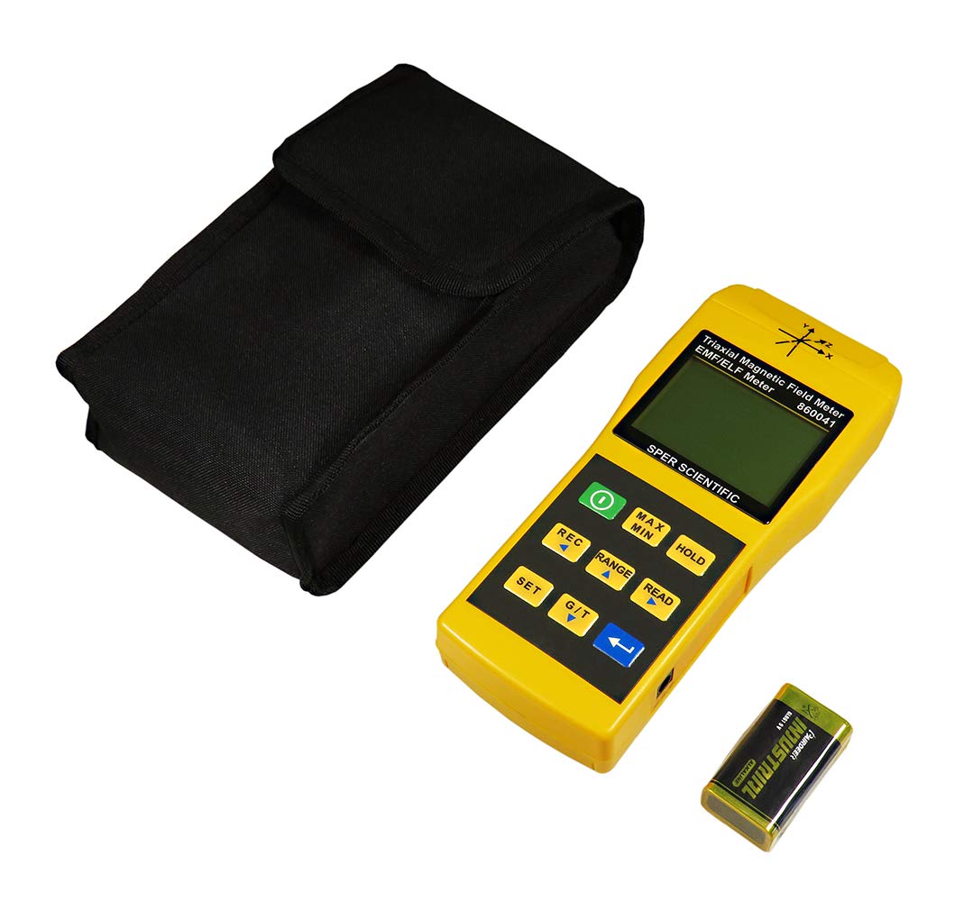 Sper Scientific 3 Axis EMF Meter 860041 - Accurate Electromagnetic Field Measurement, Auto/Manual Logging, mG & µT Scales, LCD Display, Up to 500 Readings for ELF Exposure Monitoring