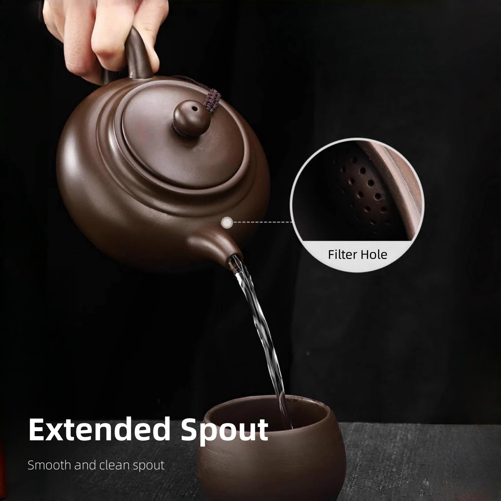 Cinese Teiera in Argilla Viola, Yixing Zisha Teiere con Scatola, Tradizionale Kung Fu Pentola da Tè in Terracotta Fatta a Mano, 400 ML, Zini