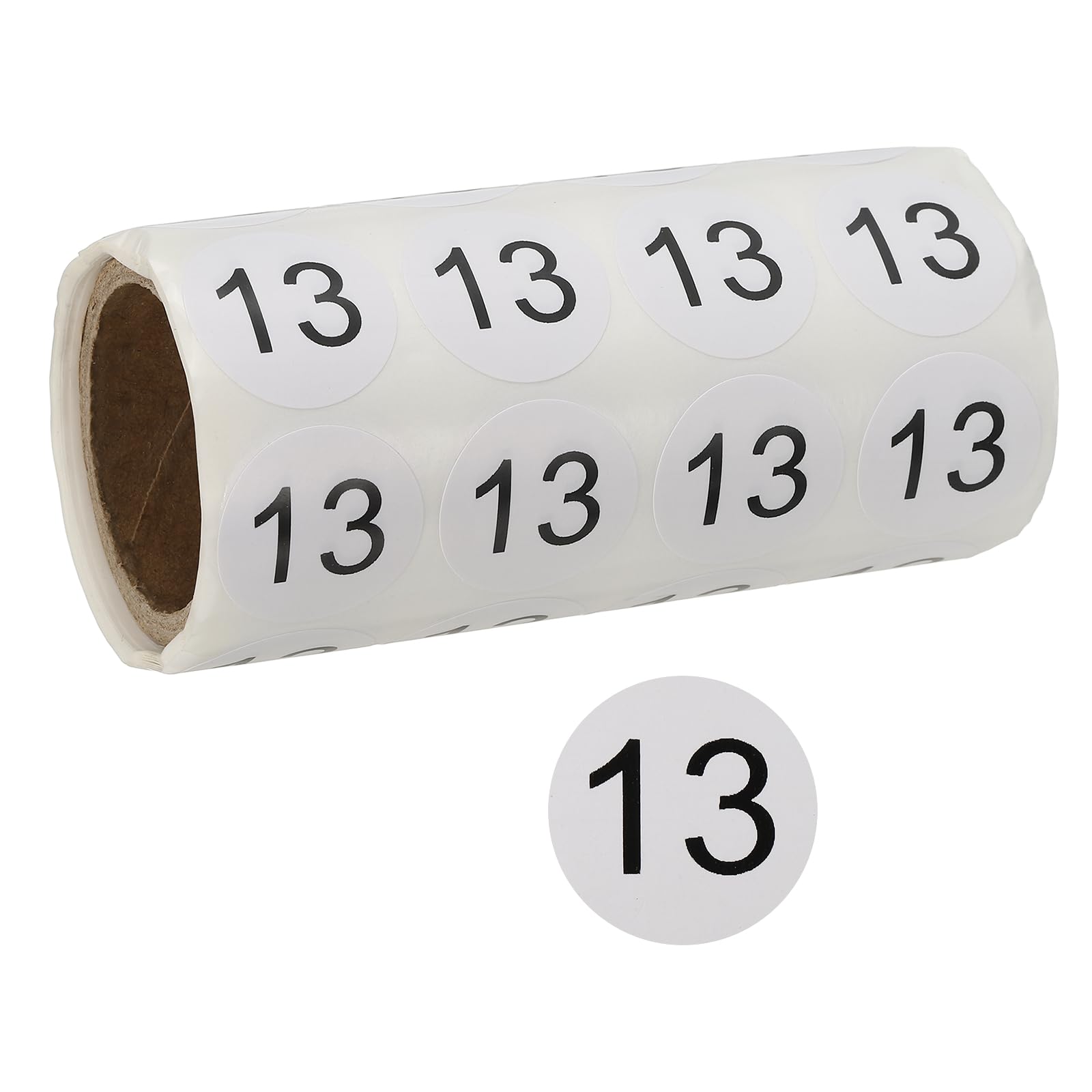 PATIKIL 1 Inch Number Stickers, Number 13 Sticker Numbers Labels Round Small Vinyl Self Adhesive Label Circle Decals 500 Pcs 1 Roll for Photo Album Poster Table, Black