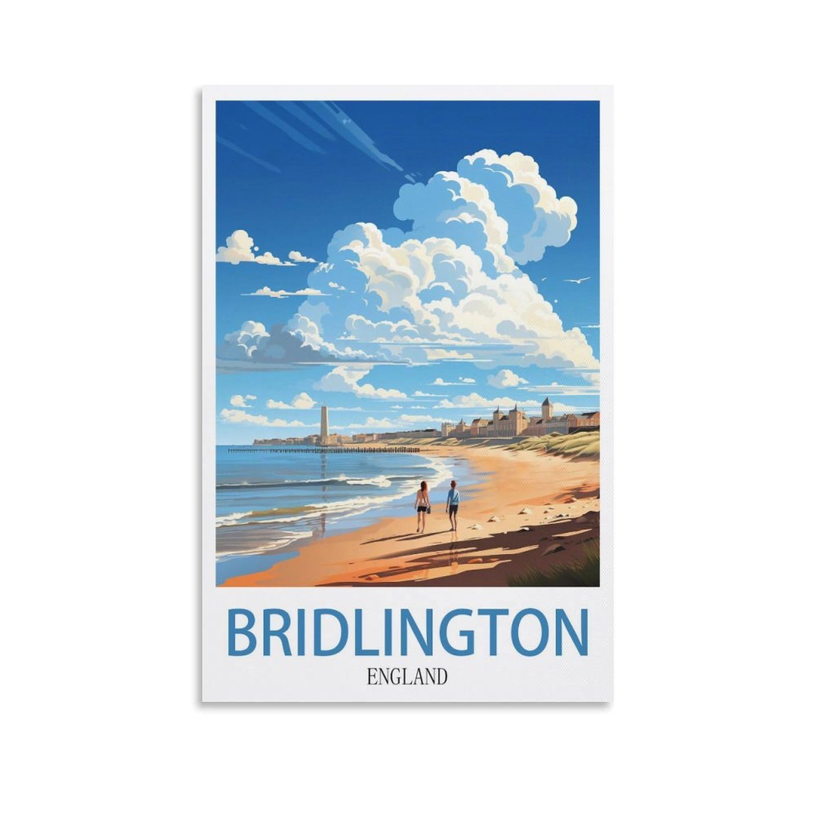 EZMLFA 5D Diamond Painting Kits for Adults,BRIDLINGTON England,Diamond Painting,Landscape Gem Art Kits Adult and Crafts Home Decor 50x60cm