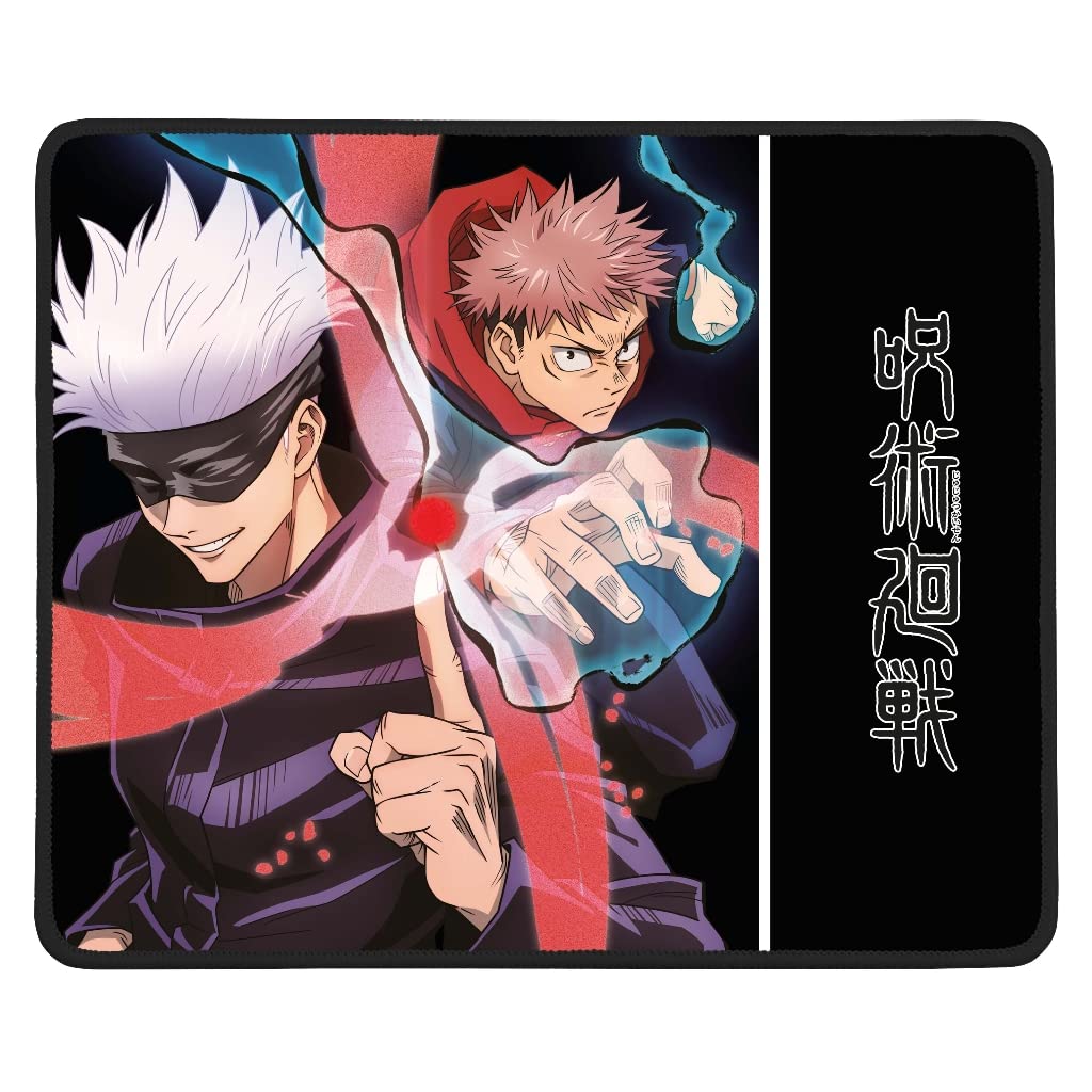 Konix Jujutsu Kaisen Alfombrilla de ratón Gaming 32 x 27 cm - Base Antideslizante - Diseño Gojo y Yuji