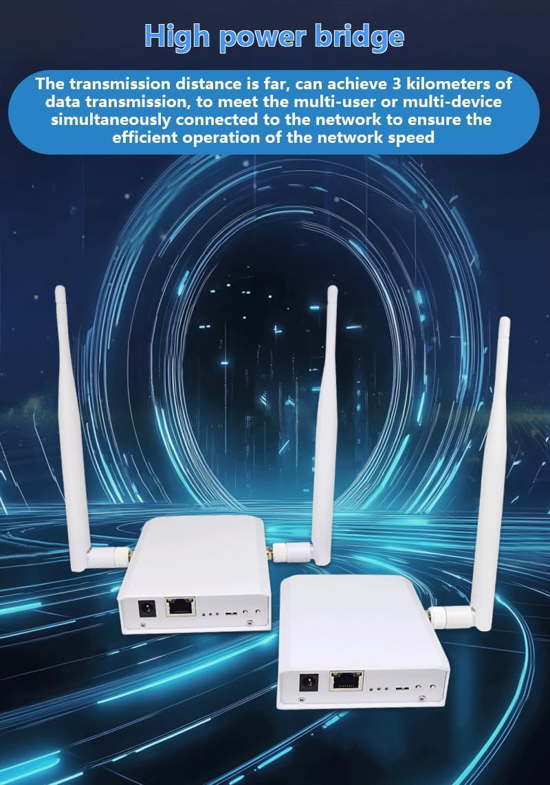 Pont sans fil double bande WiFi HaLow, 2,4 GHz et 5,8 GHz point à point extérieur, puissance longue distance de 3 km, antenne IEEE 802.11ah, transmission WiFi, vitesse plus rapide et pénétration plus