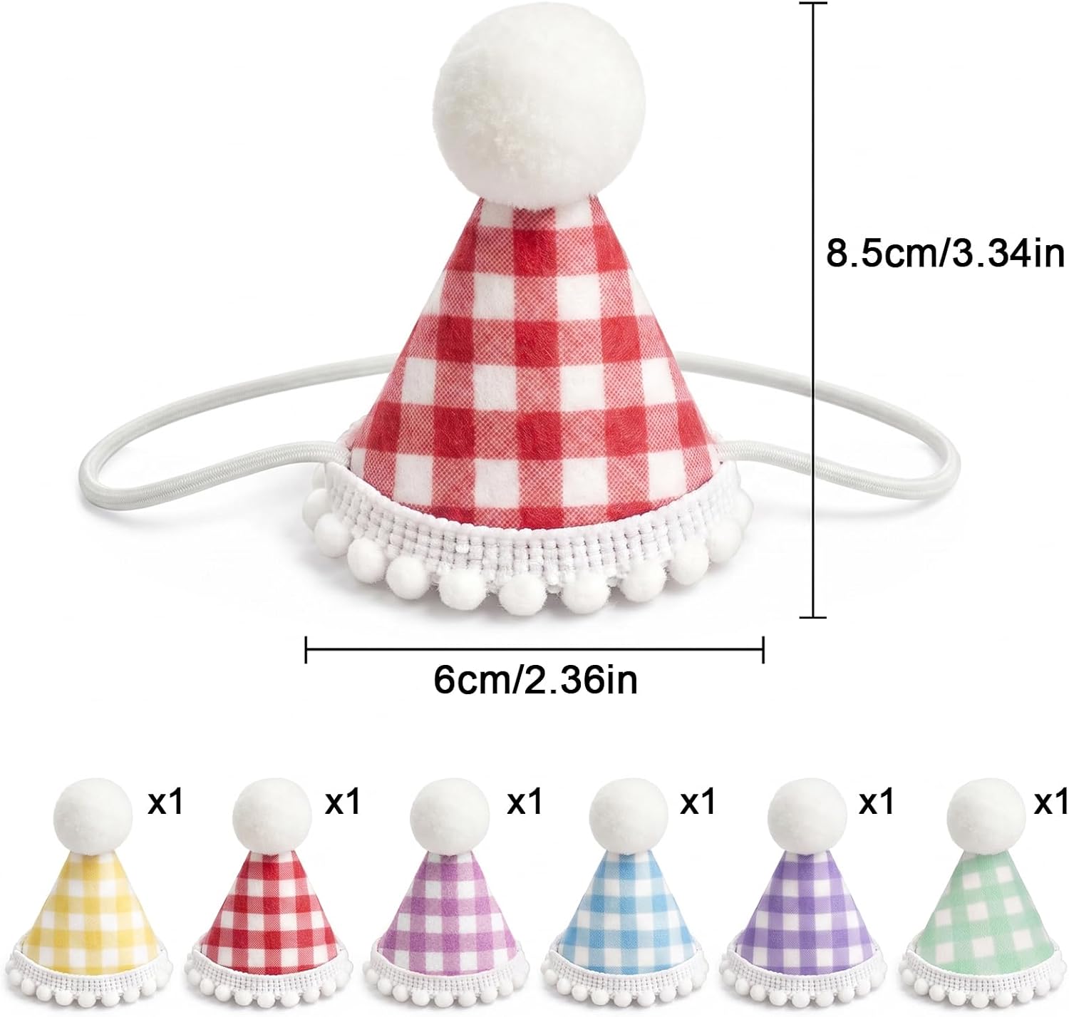 6pcs Party Hats for Stuffed Animals Cute Felt Stuffed Animal Party Hats
