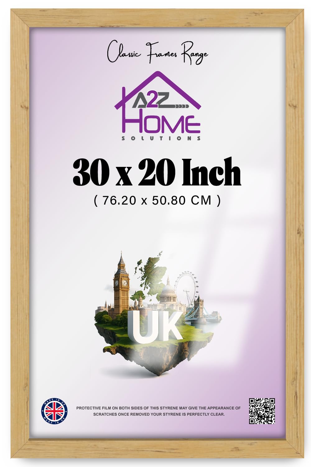 A2Z Home Solutions® Large Wall Picture Frame Stunning Look Quality Backing Landscape & Portrait Display Photo Frame For Wall Poster Canvas Painting Certificate Art Gallery (20x30 cm, Pine)