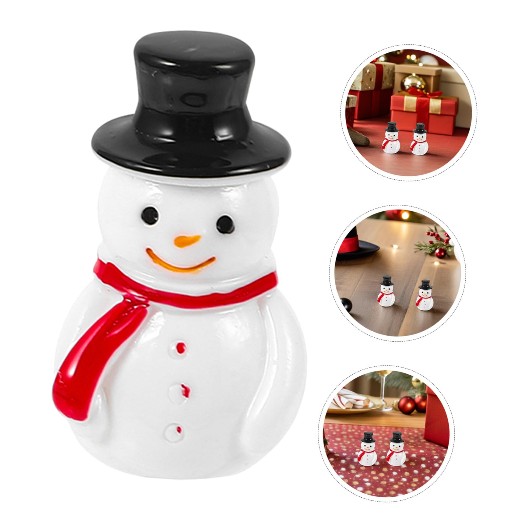 POPETPOP 100piezas Decoración de Mini Muñeco de Nieve de Resina Mini Adornos Navideños para Manualidades Casa de Muñecas Jardín de Hadas Fiesta de Invierno