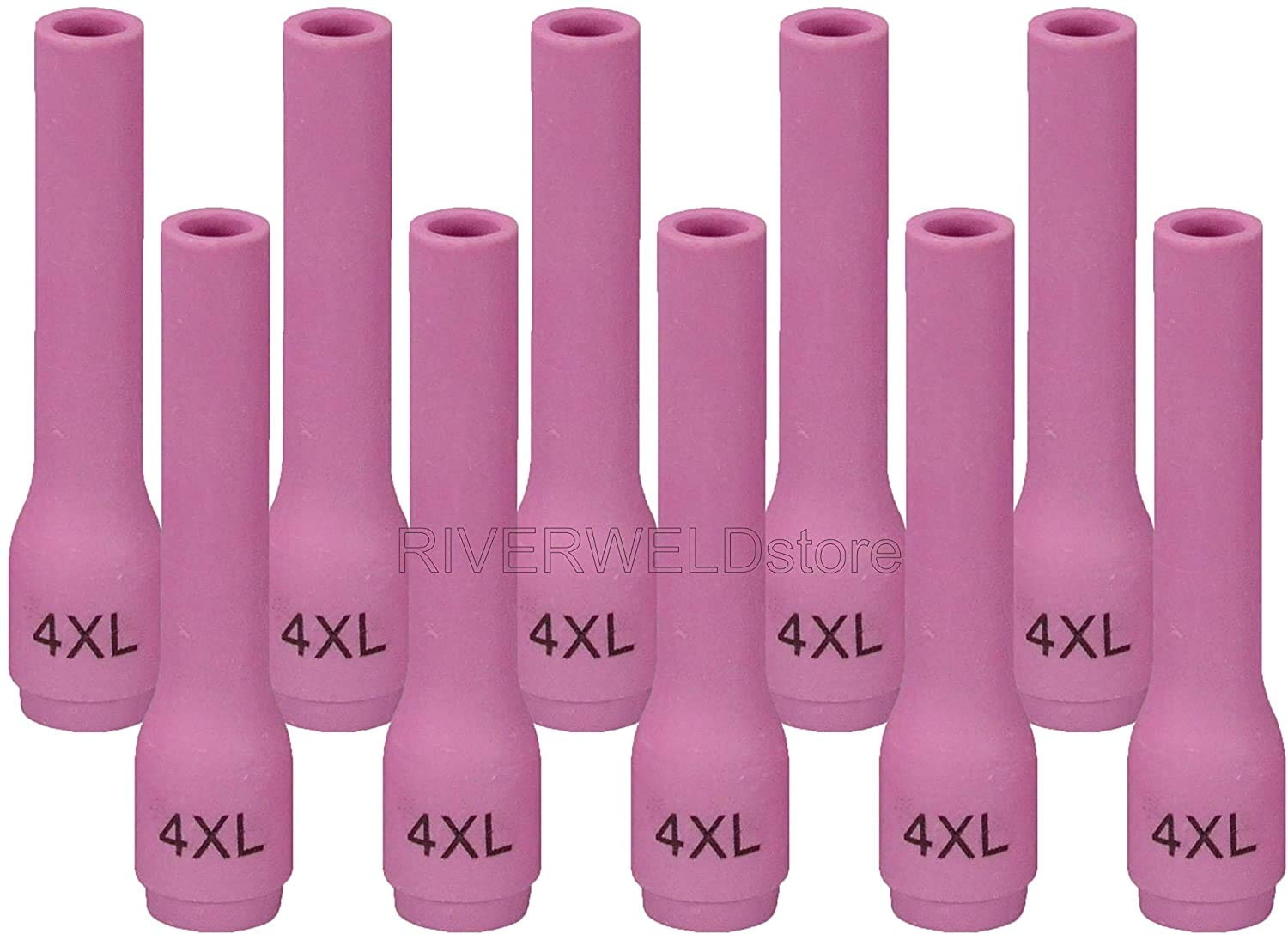 Riverweld Pink Tig Alumina Nozzles Ceramic Cups Long 796F75 4XL# 6.5Mm Orifice Fit Db Pta Sr Wp 9 20 25 Tig Welding Torch Pack Of 10