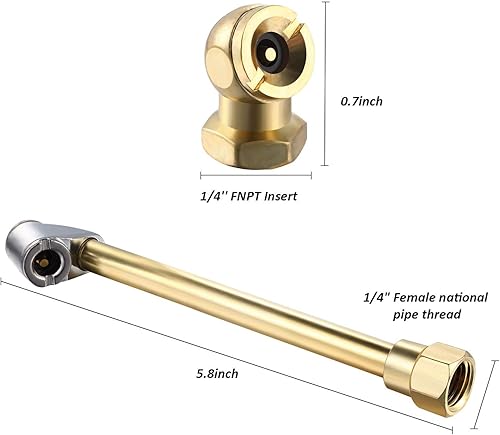 Miniatura 2 de Mudder Juego de 2 mandril de aire portátil que incluye S699 de 1/4 de pulgada con bola cerrada y portabrocas de aire S690 de 1/4 de pulgada Fnpt de
