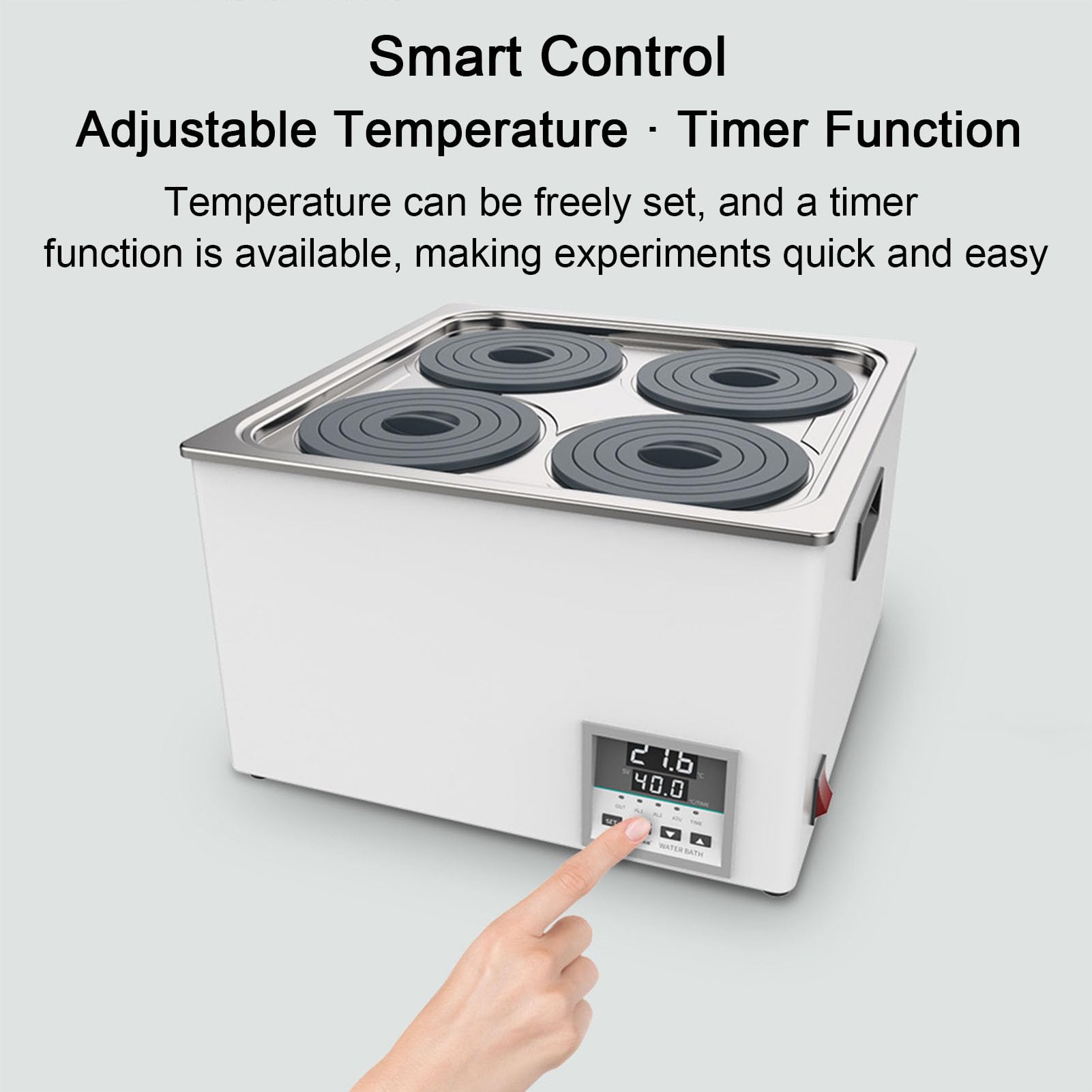 Digitales Thermostat-Laborwasserbad, Edelstahl-Innentank, Digitalanzeige, Wasserbad-Laborausrüstung und Timing-Funktion, Temperaturbereich Raumtemperatur-99,9 ℃, für Forschungszentrum