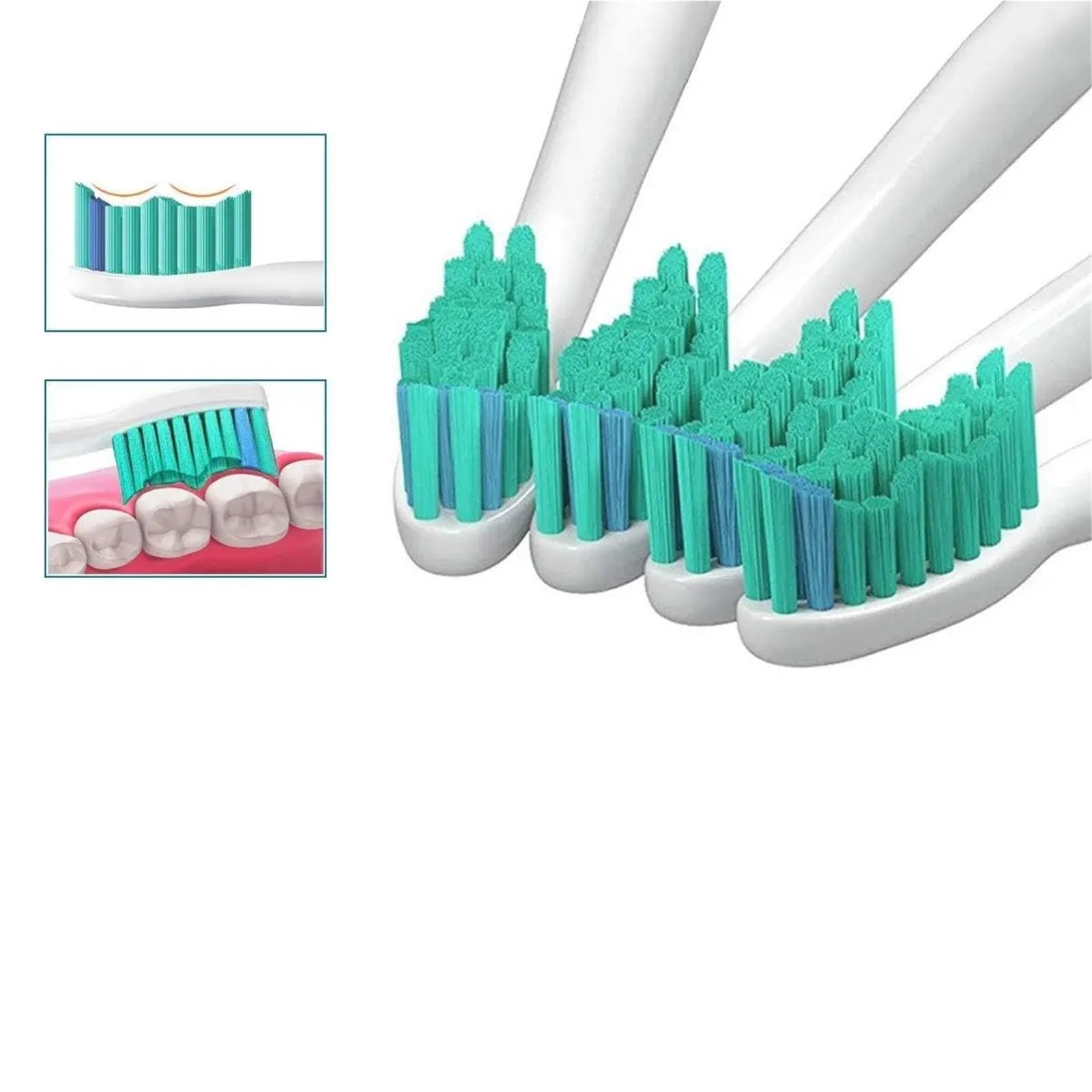Testine di ricambio, compatibile con Philips, 1100 2100 4100 | 4300 5100 5300 6100, testina a scatto per spazzolino elettrico per adulti(32pcs)